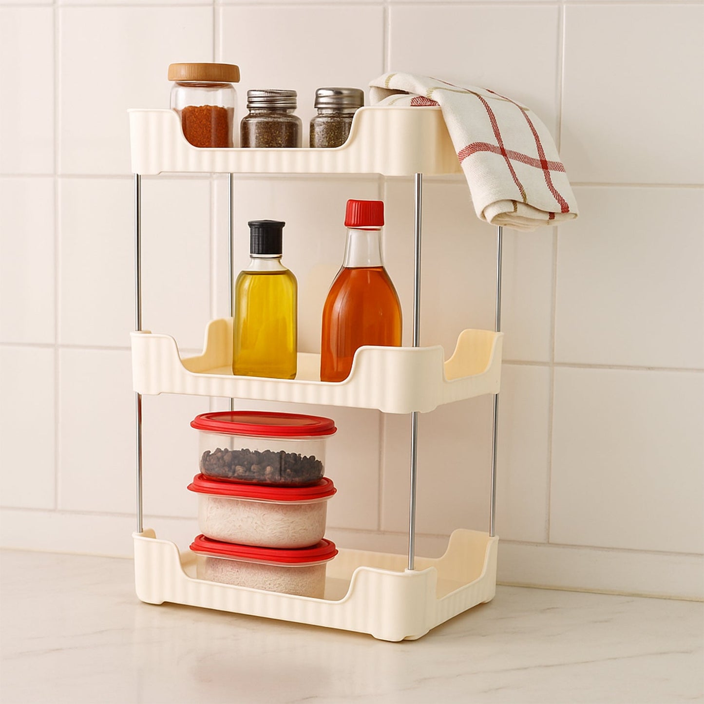 Stay Organized 3-Tier Storage Organizer Rack – Compact