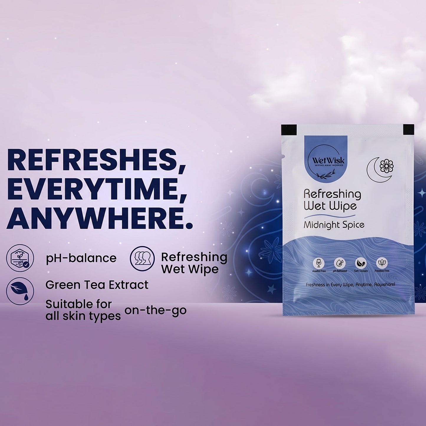 Wet Wipes – Gentle Cleansing for Face, Body & Hands (1 Pc)