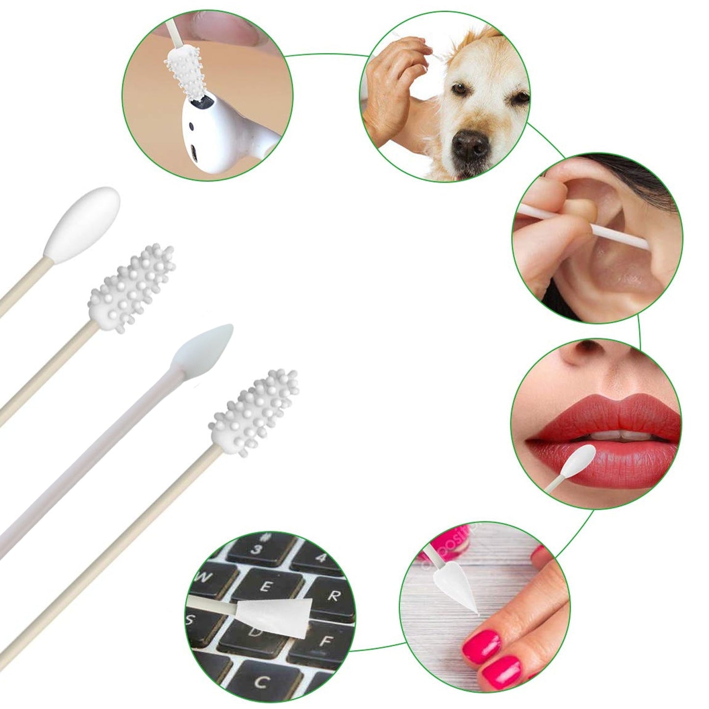 4 In 1 Reusable Silicone Ear Swab Set with Case Washable Ear Buds (1 Set)