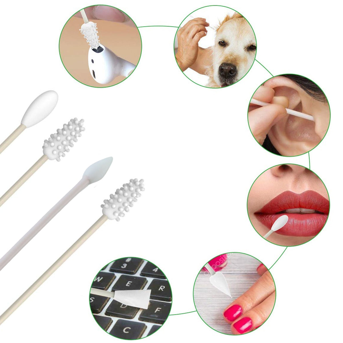 4 In 1 Reusable Silicone Ear Swab Set with Case Washable Ear Buds (1 Set)