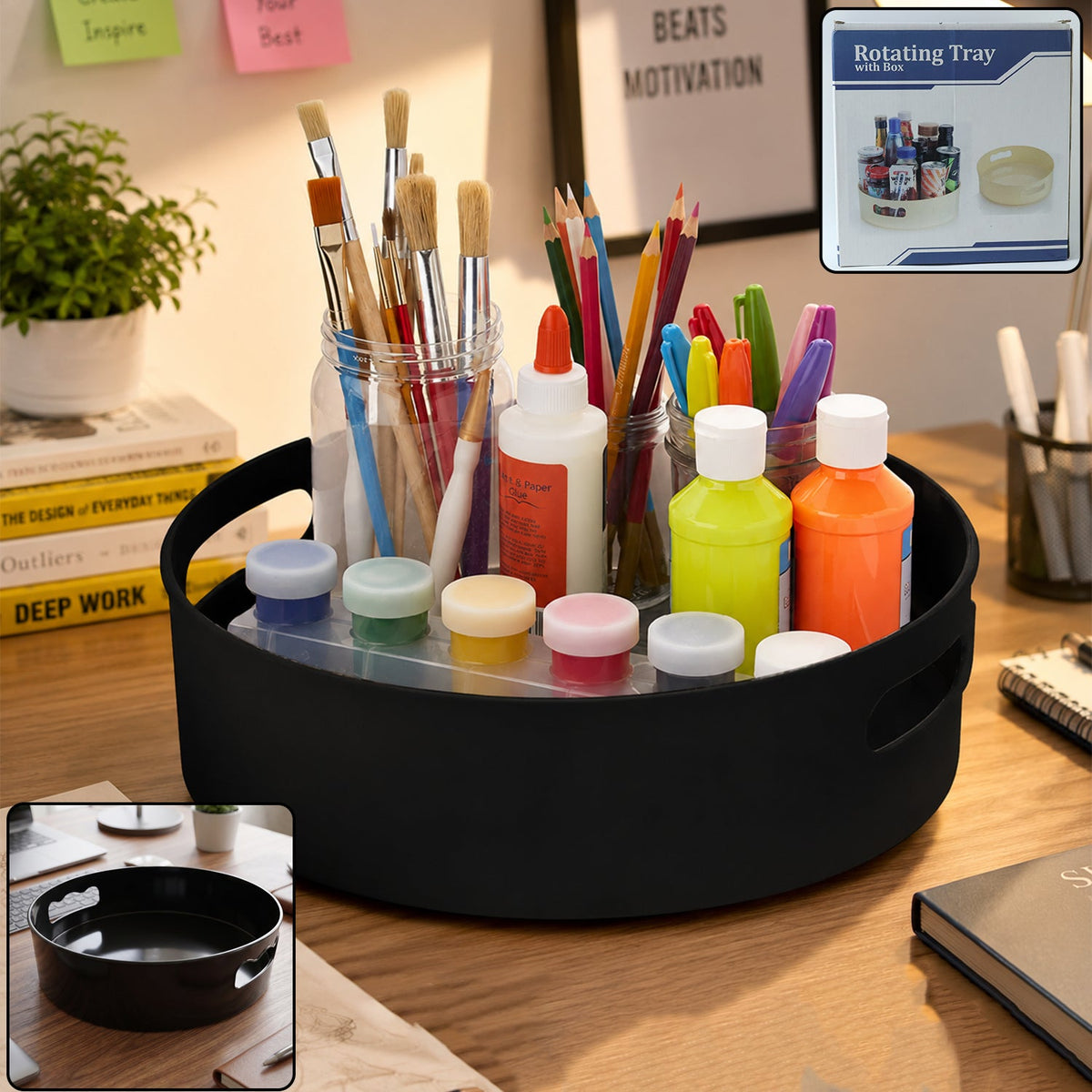 Mess-Free Rotating Storage Tray – Degree Turntable Organizer