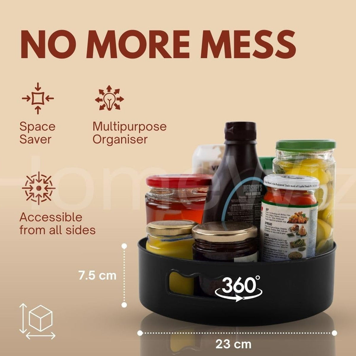 Mess-Free Rotating Storage Tray – Degree Turntable Organizer