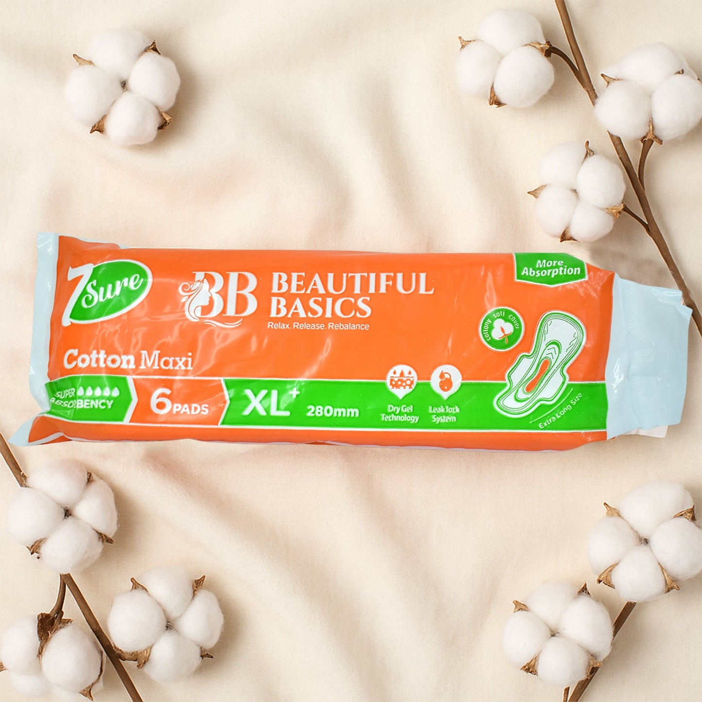 Cotton Maxi XL+ Sanitary Pads – 280mm Super Absorbent Protection