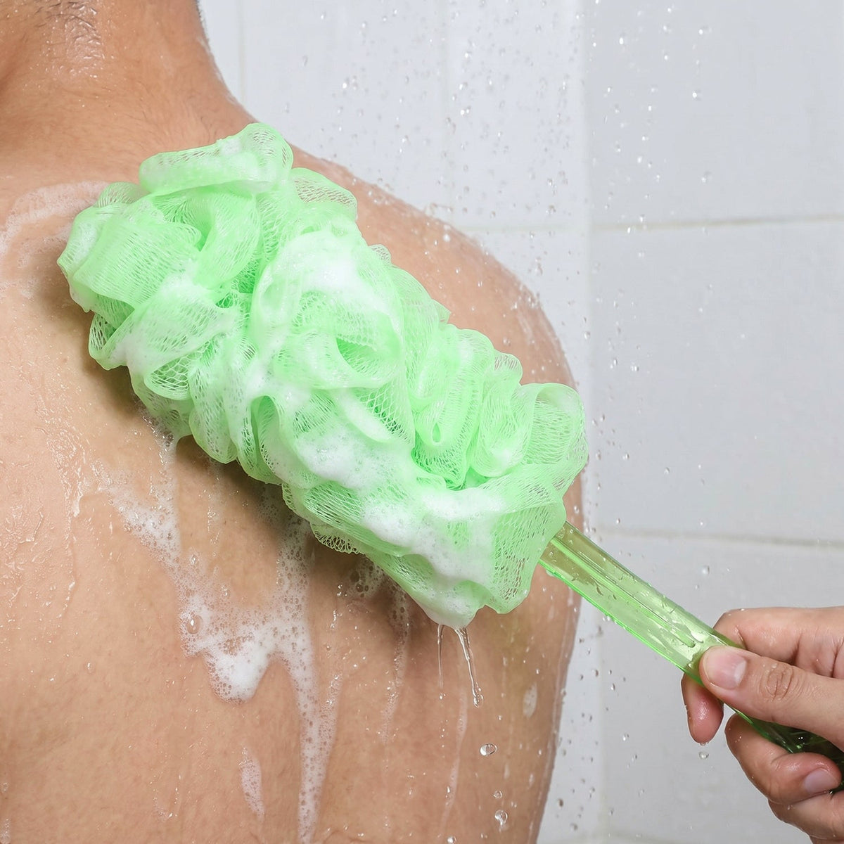 Long Handle Bath Loofah – 45cm Reach Back Scrubber