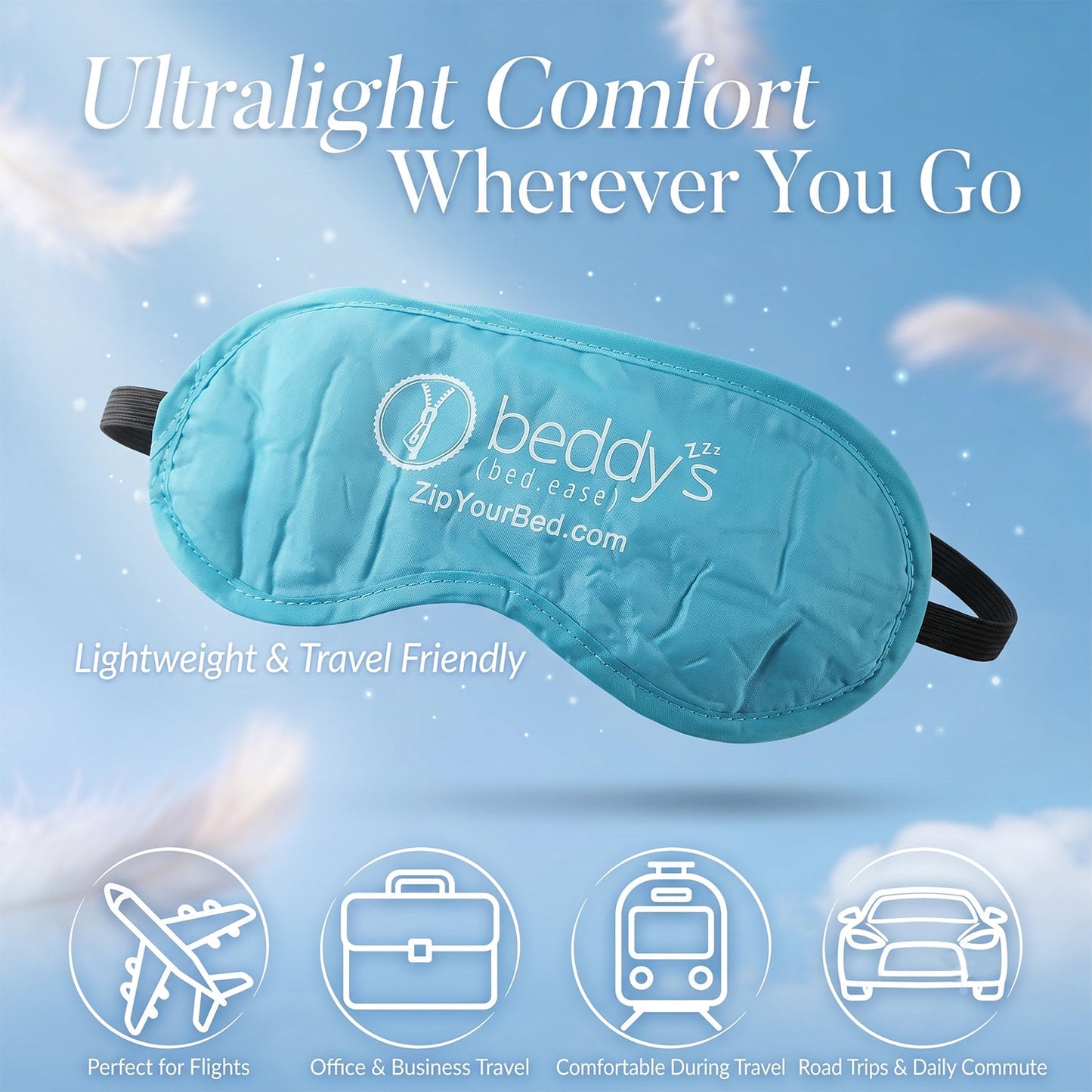 Soft Sleep Eye Mask Light Blocking Padded Eye Cover with Elastic Strap (1 Pc)