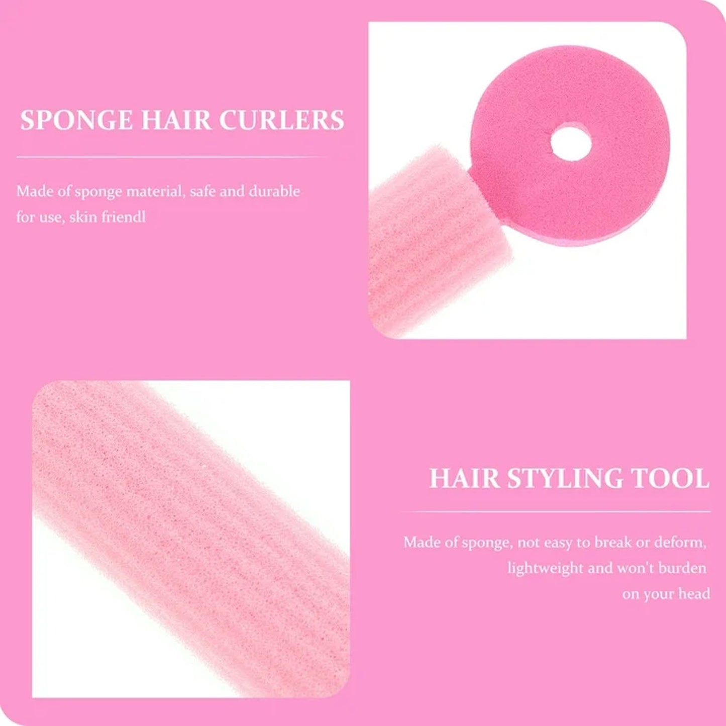 Soft Foam Hair Curling Rollers – Heatless Natural Curls (3 Pc)