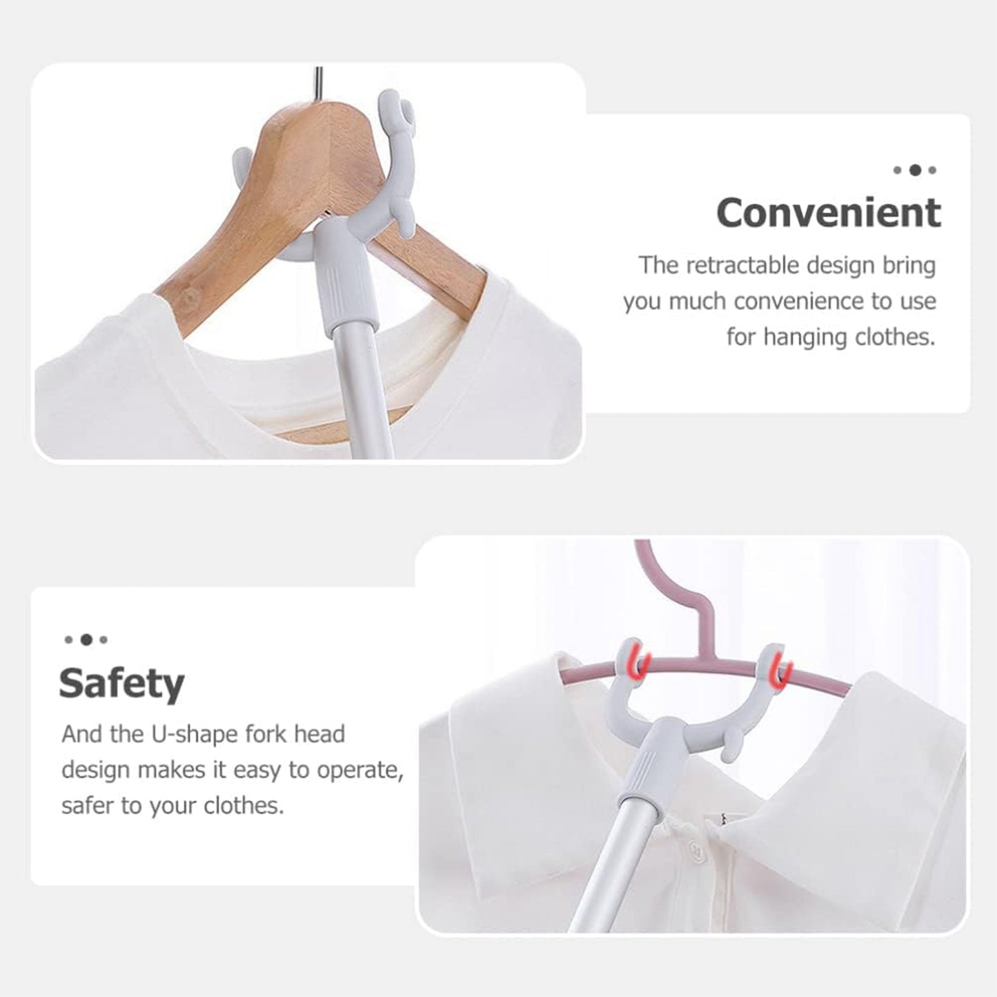 Long Reach Clothes Hook Rod – cm for Easy Access