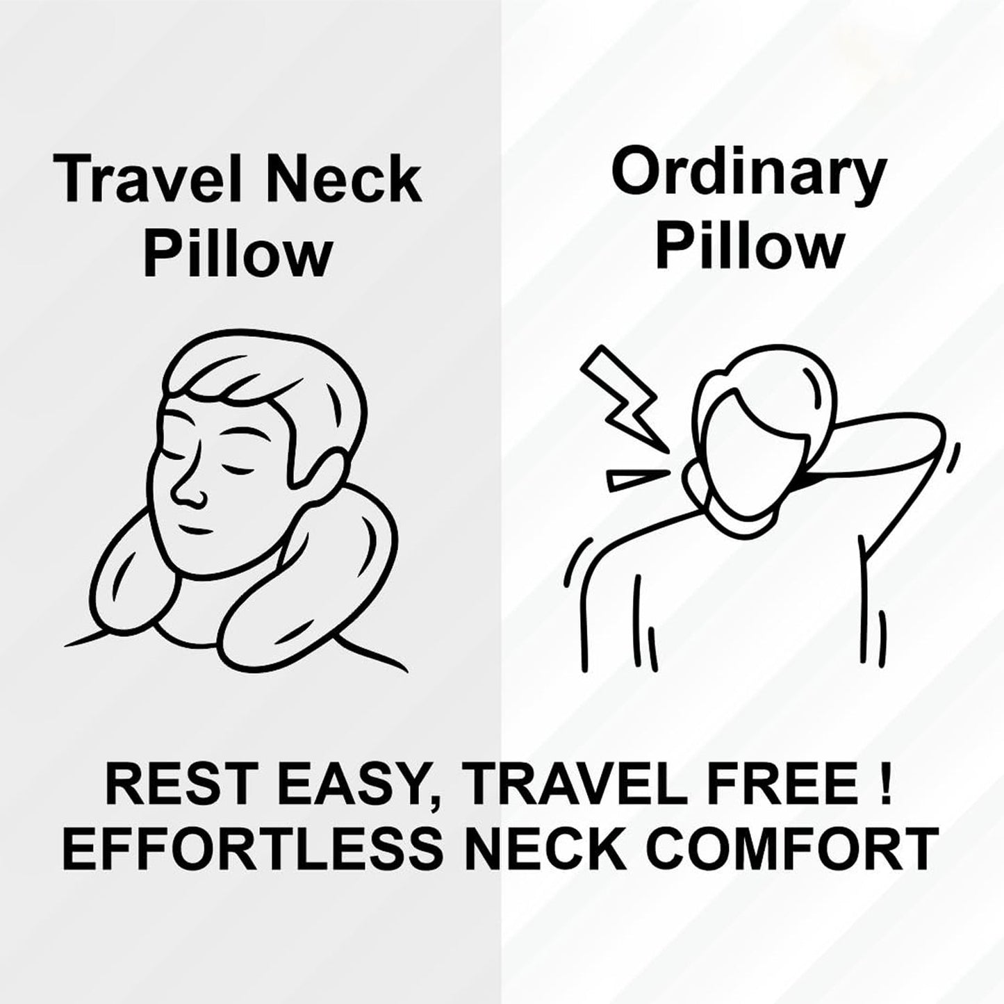 U-Shaped Travel Neck Pillow, Memory Foam Support Pillow with Adjustable Toggle (1 Pc)