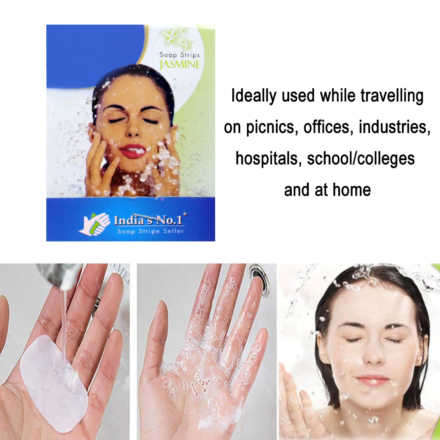Paper Soap Strips – Jasmine Travel Hand Wash (100pc) | Wonder Fresh
