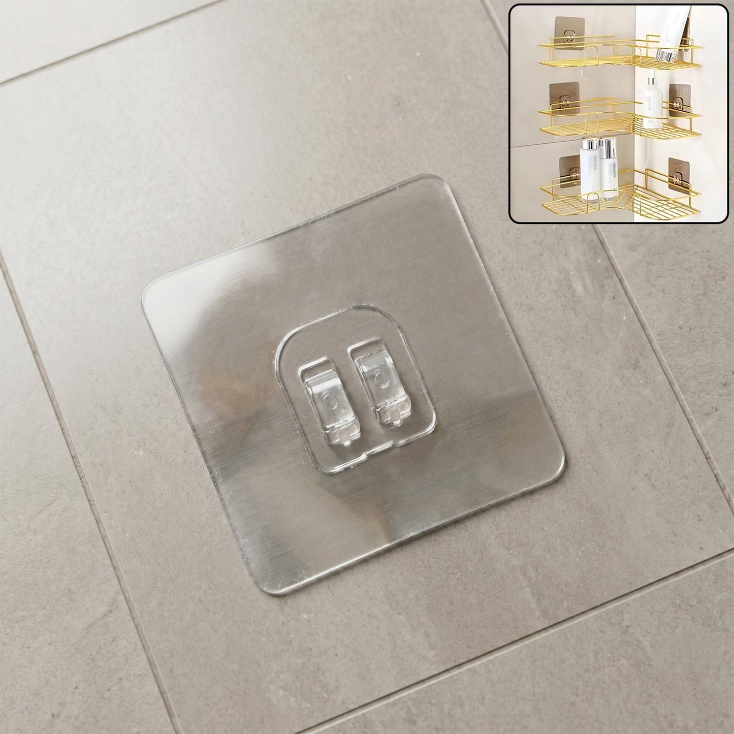 Heavy-Duty Adhesive Wall Hook – Transparent