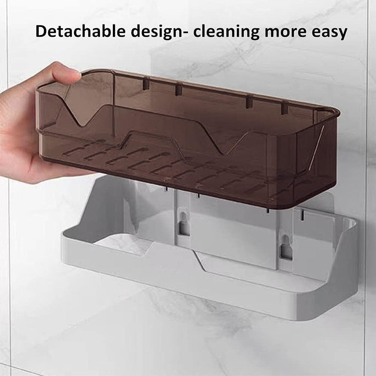 Stay Organized Adhesive Plastic Storage Shelf – Wall Mounted