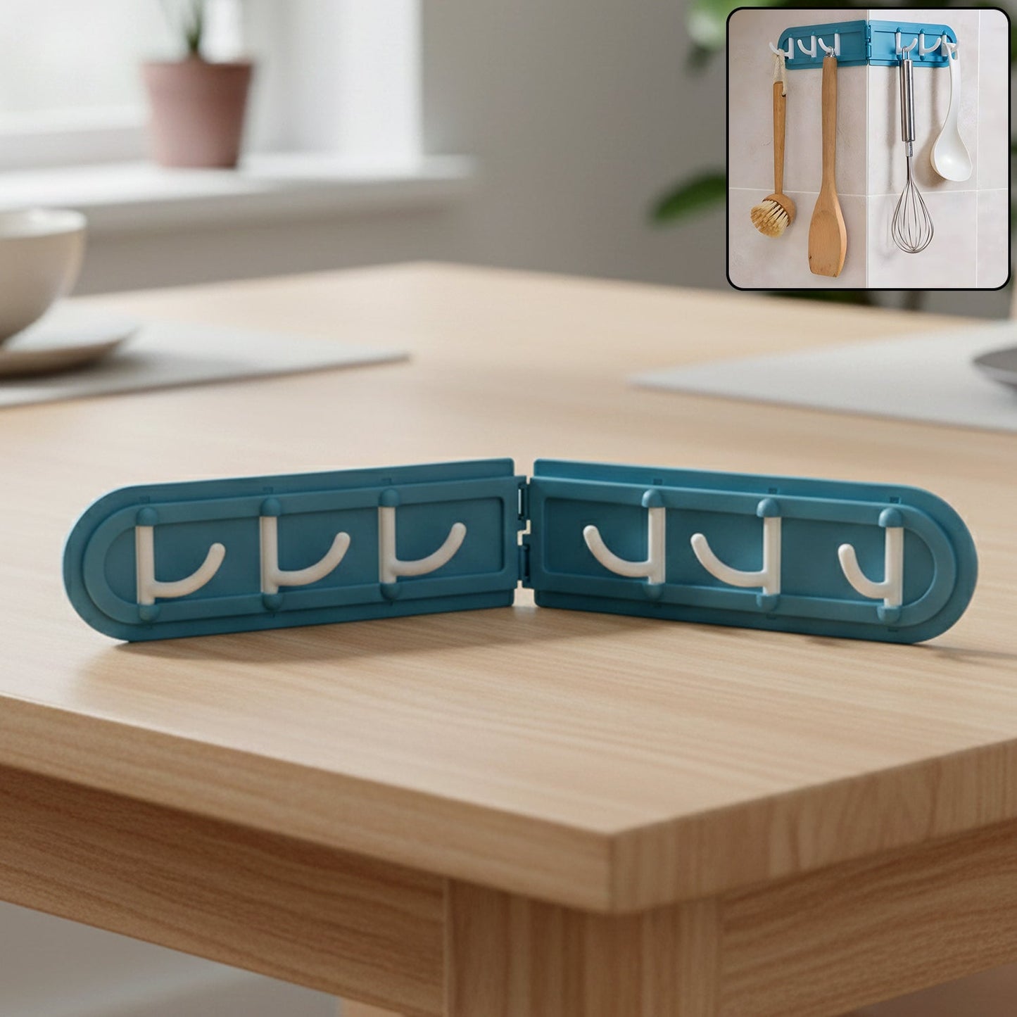 Space-Saving Rotating Wall-Mounted Hook Rack – Organizer