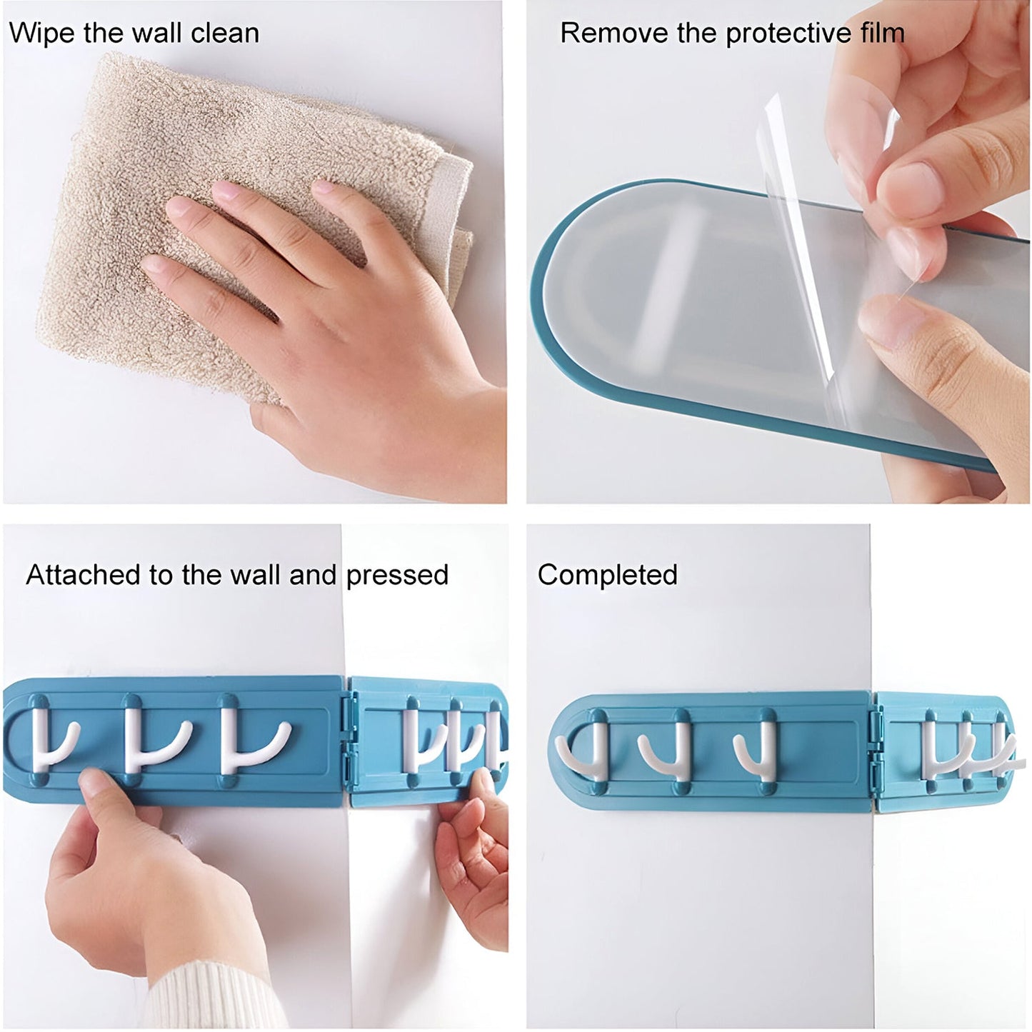 Space-Saving Rotating Wall-Mounted Hook Rack – Organizer