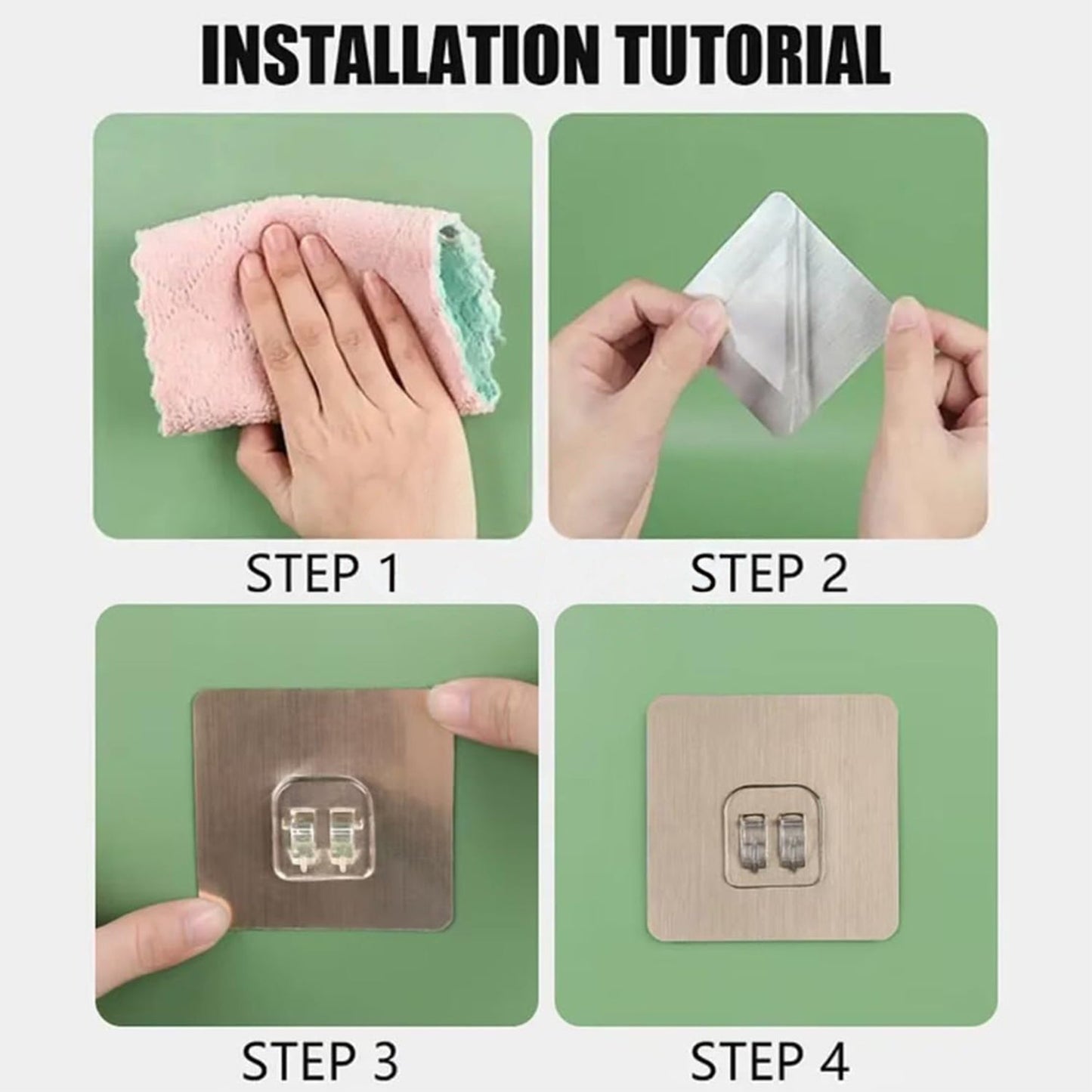 Heavy-Duty Adhesive Wall Hook – Transparent