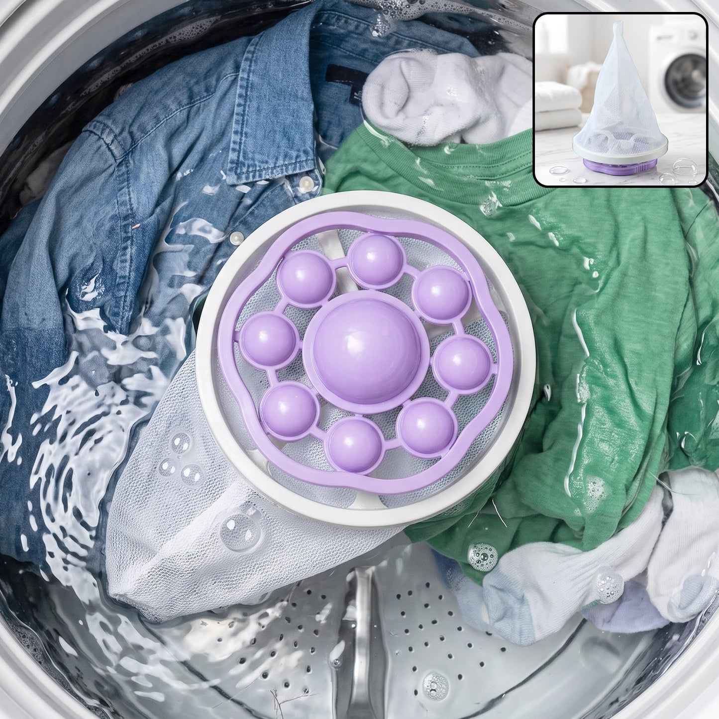 Washing Machine Floating Hair Catcher Filter Mesh Bag (1 Pc)