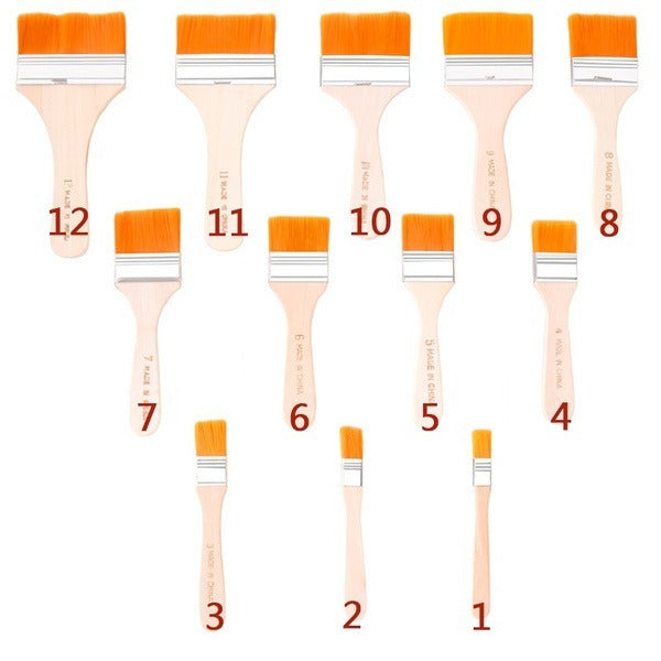 Flat Paint Brush Set packaging, featuring the 12 artistic brushes ready for creative projects.