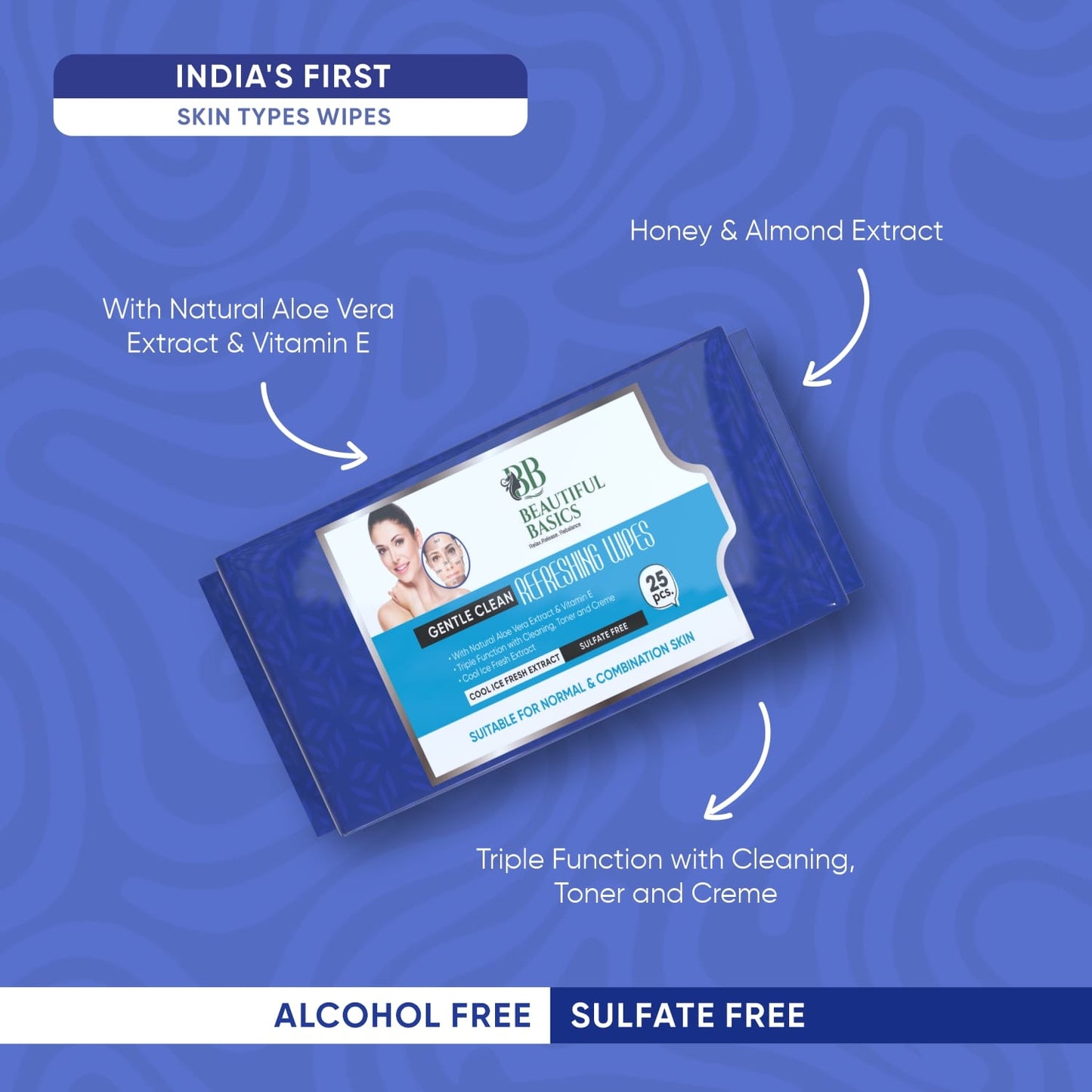 Oily Skin Face Wipes – Refreshing Cleansing | Beautiful Basics (2x50)