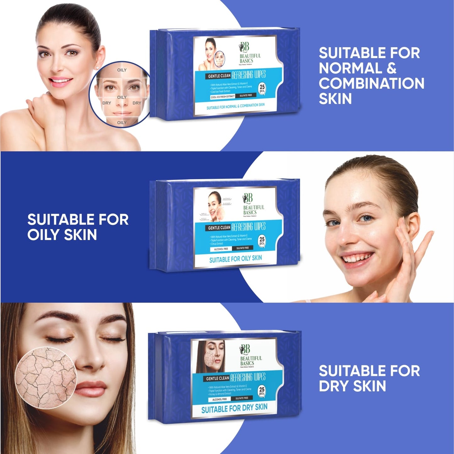 Facial Cleansing Wet Wipes – Fruit Extract, 25 Count | Beautiful Basics
