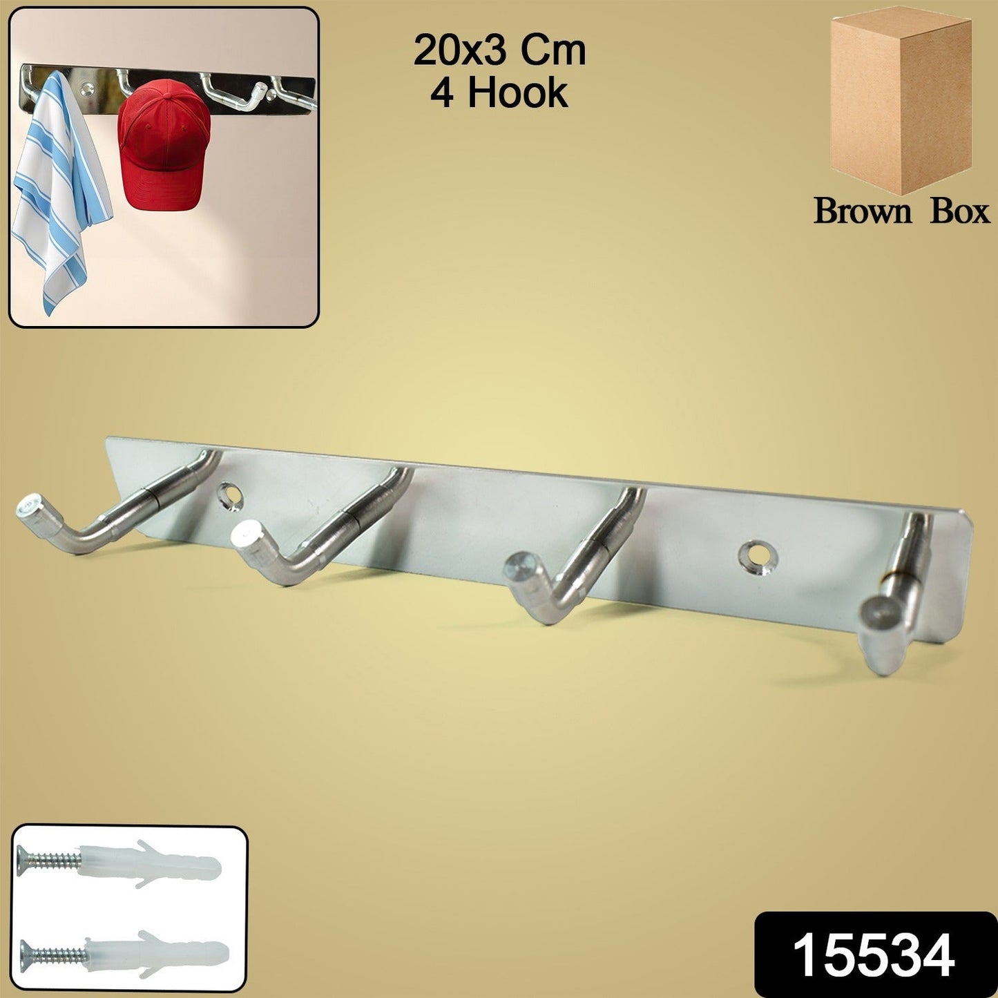 Heavy-Duty Stainless Steel Coat Hook Rack – Hooks for Home - main product view