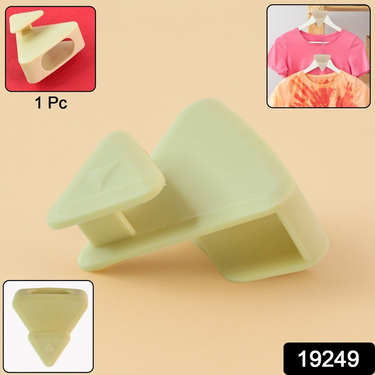 Space-Saving Plastic Triangle Hanger Connector Hook – Wardrobe - main product view