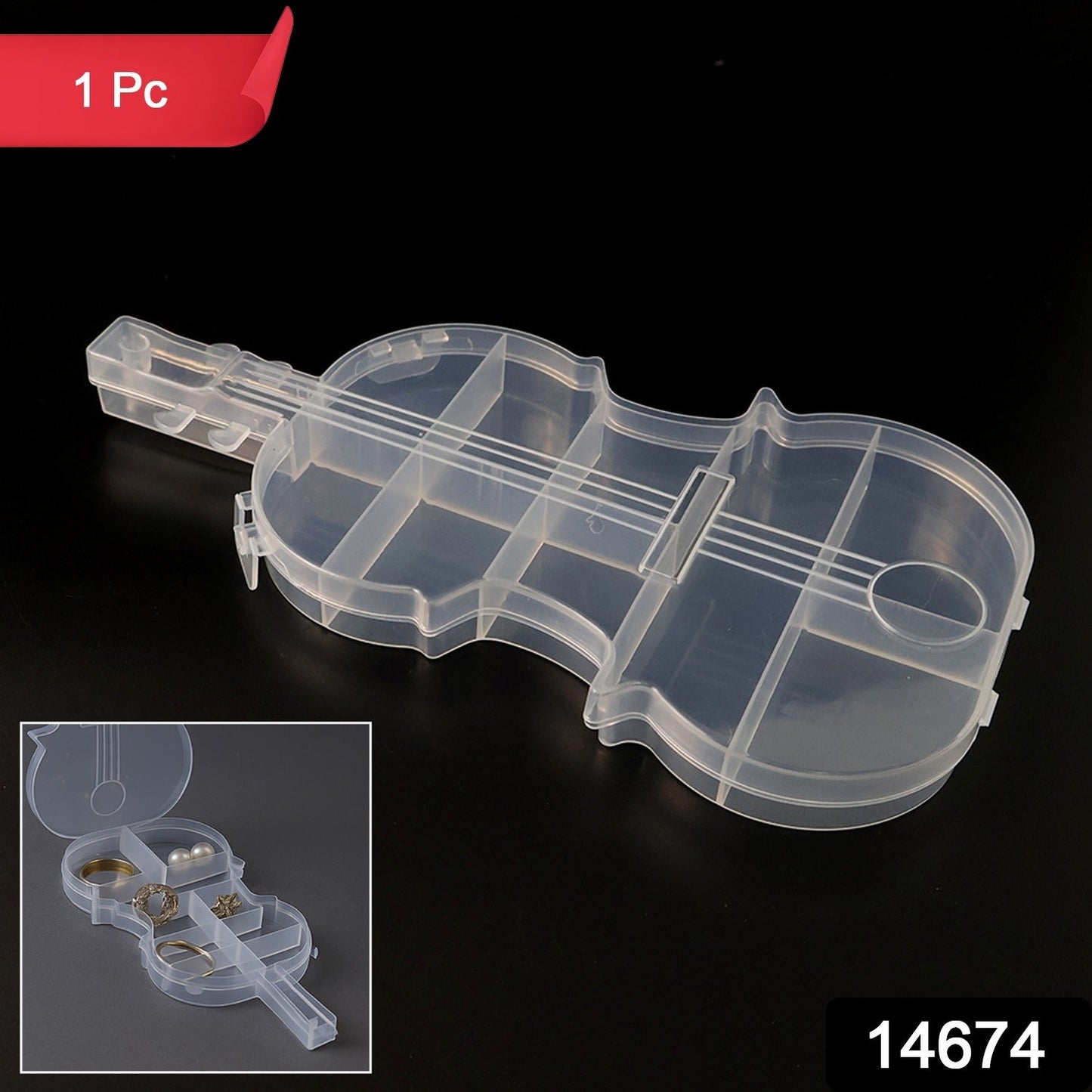 Stay Organized Violin Shape Storage Box – Multi-Compartment - main product view