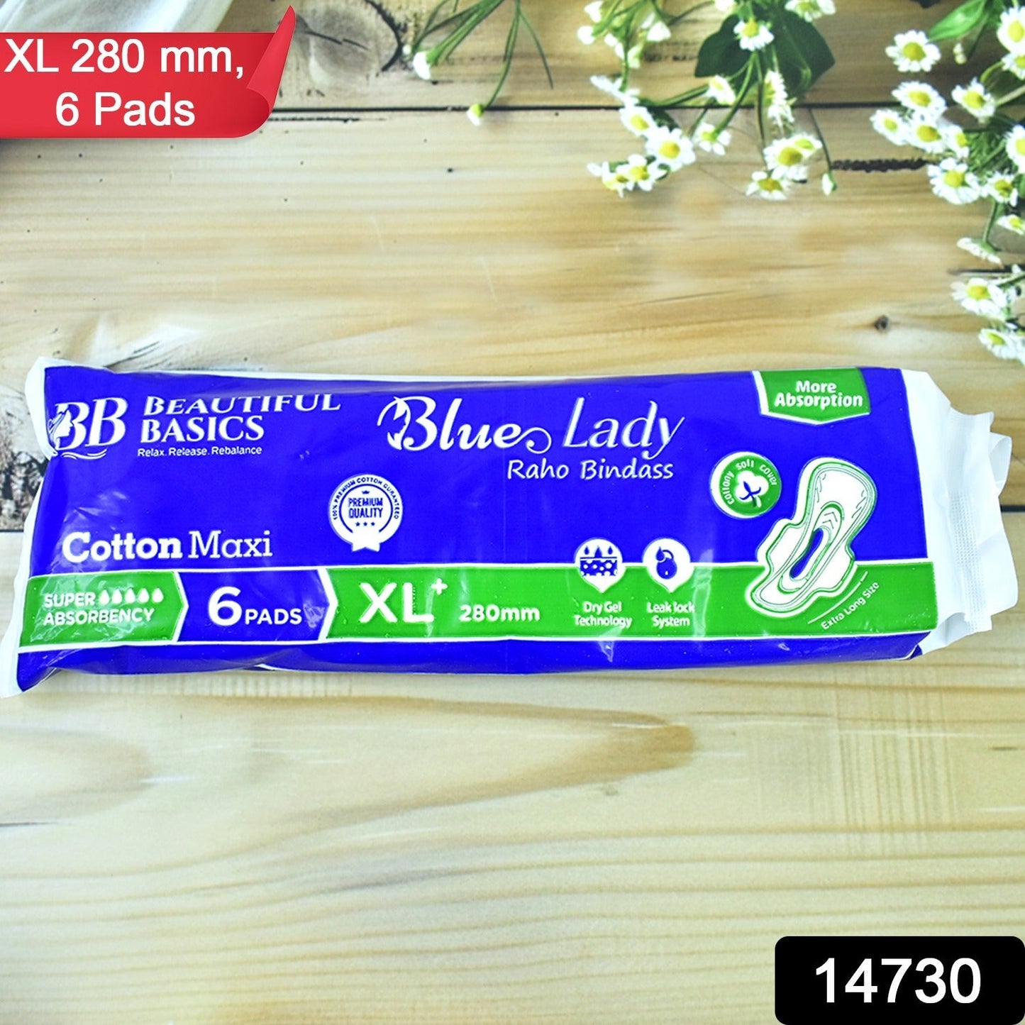 Blue Lady XL Sanitary Pads 280mm – Heavy Flow Protection