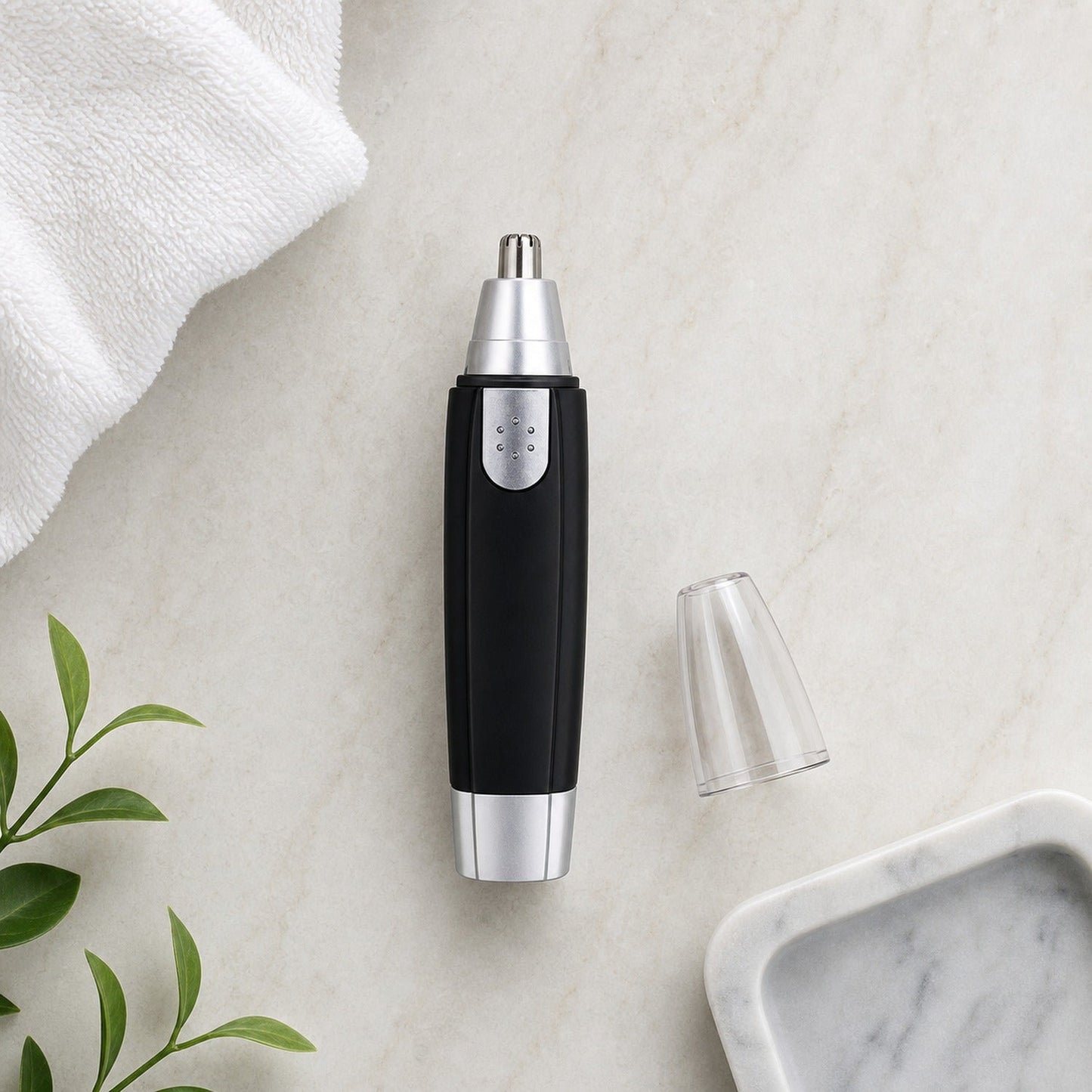 Ear & Nose Hair Trimmer – Painless, Battery-Operated | Calm & Curl