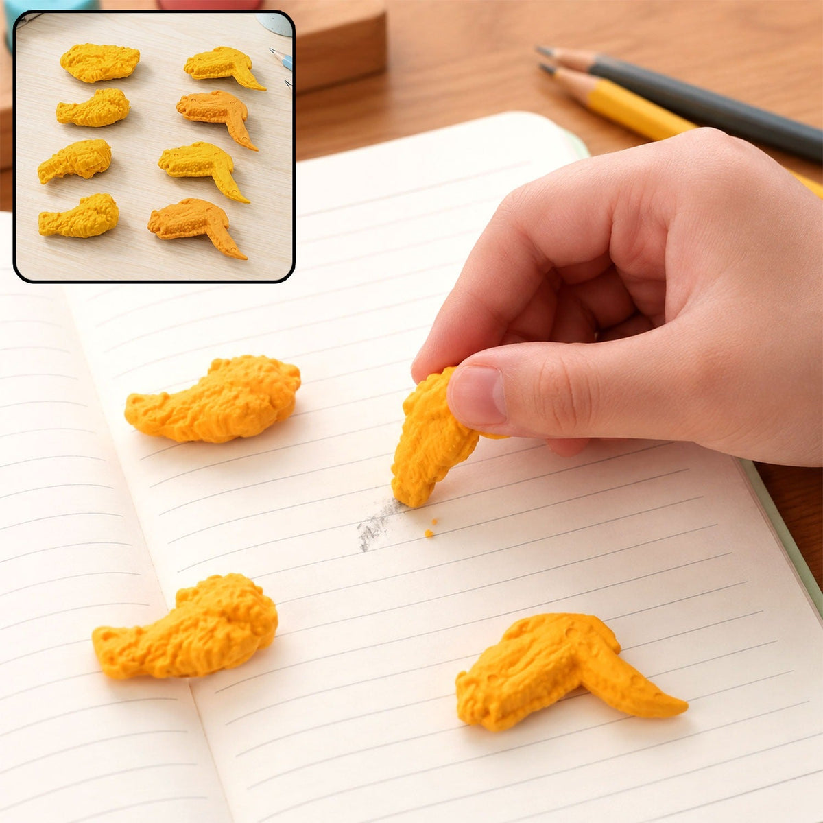 Chicken Erasers – Fun Wing & Leg Set - view 1