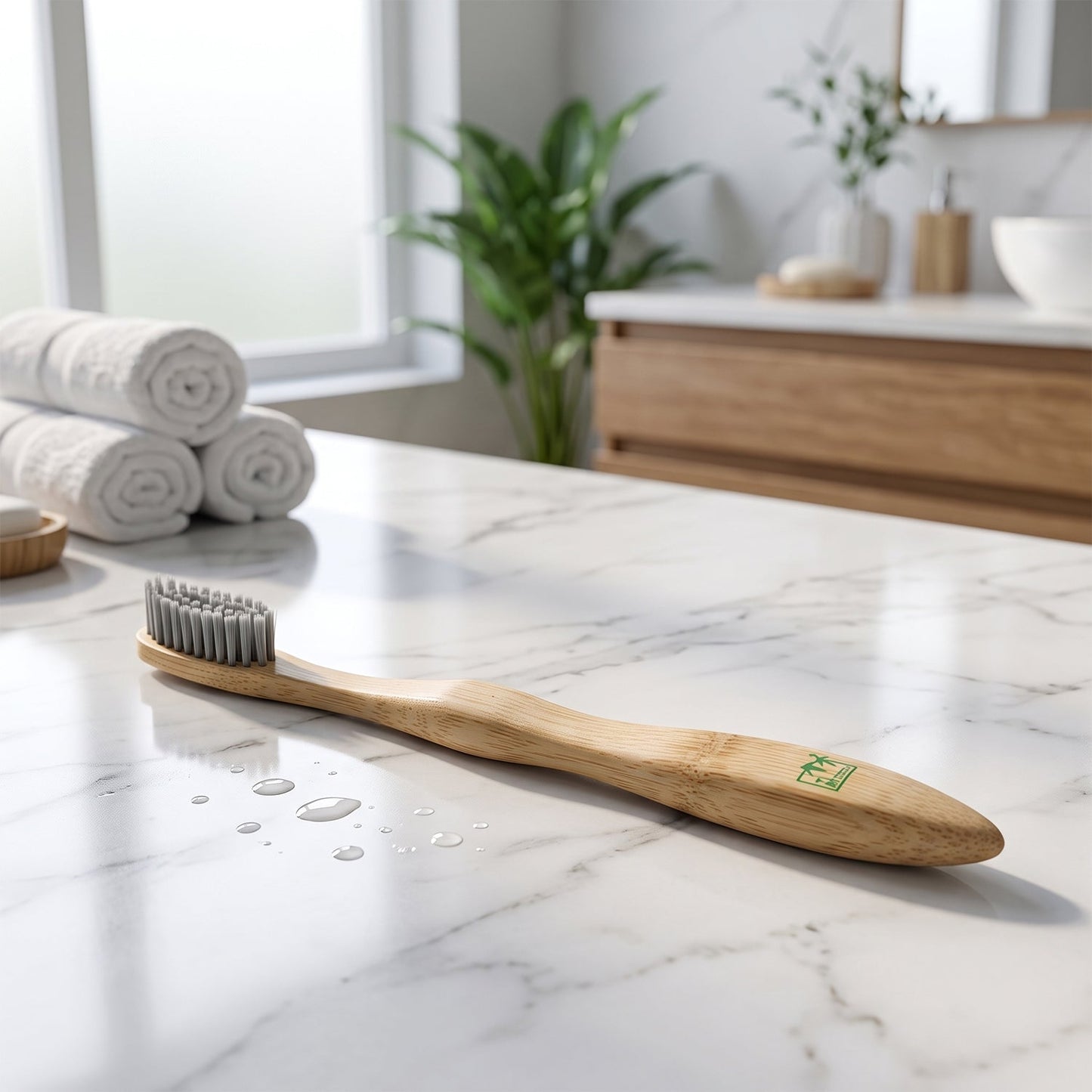 Soft Bristle Bamboo Toothbrush, Eco-Friendly Wooden Toothbrush for Adults (1 Pc)