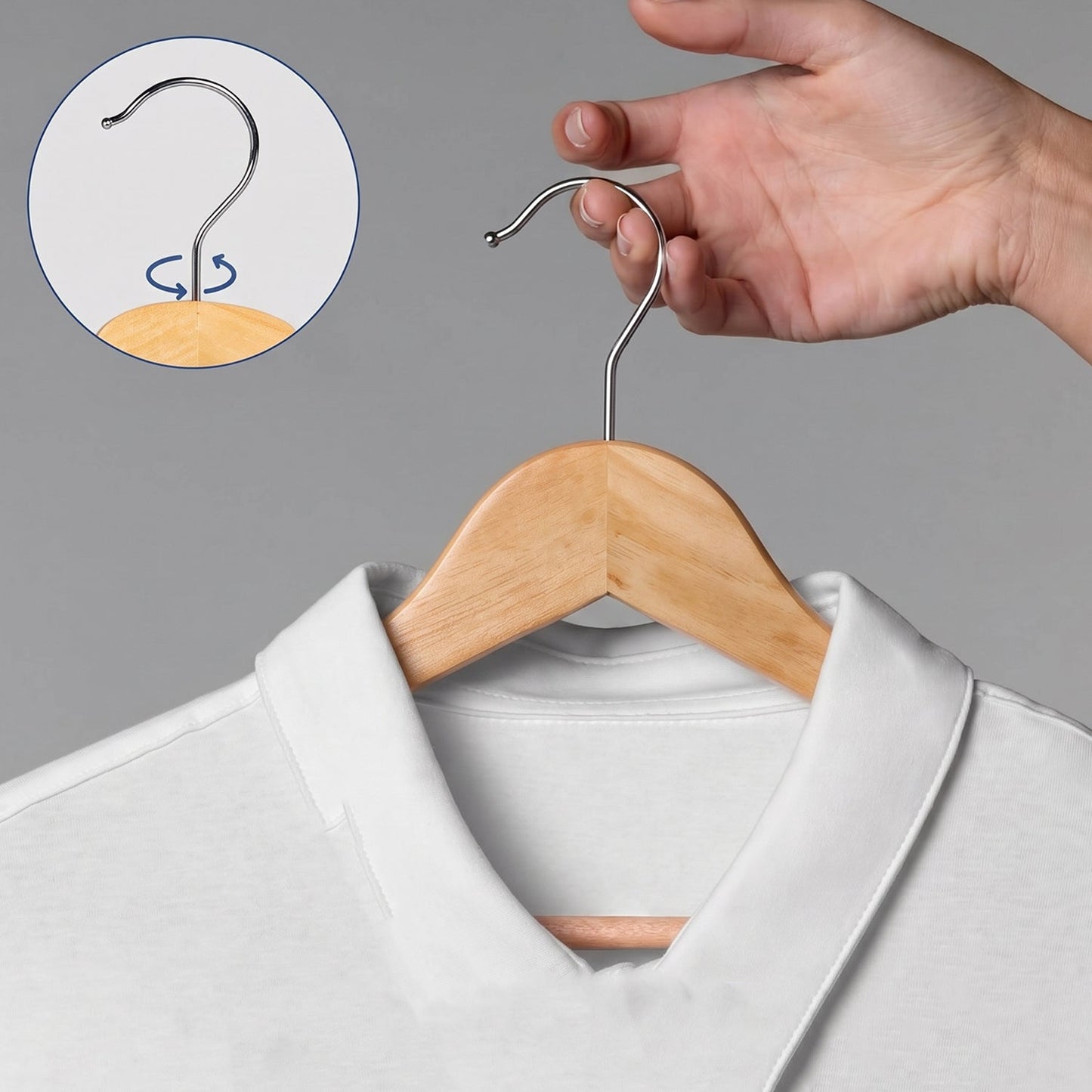 Premium-Finish Wooden Cloth Hanger Garment Coat (1 Pc)