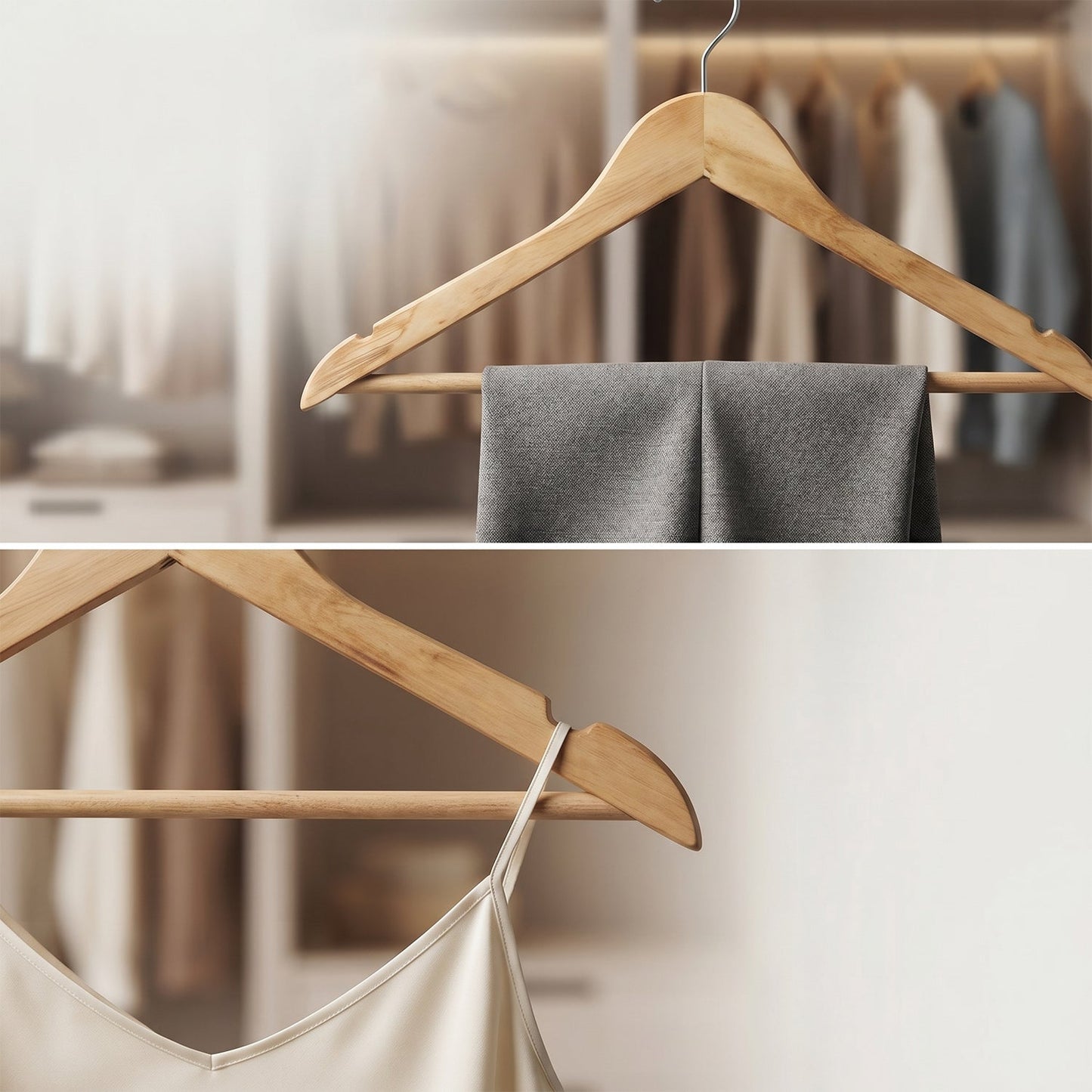 Premium-Finish Wooden Cloth Hanger Garment Coat (1 Pc)