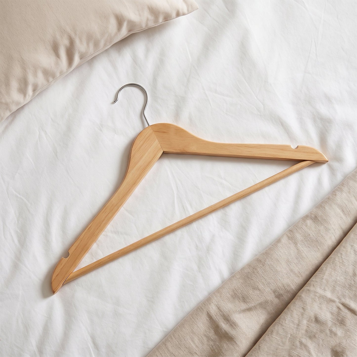 Premium-Finish Wooden Cloth Hanger Garment Coat (1 Pc)