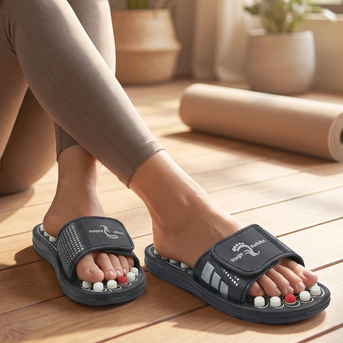 Acupressure Foot Massage Slippers Reflexology Massager Sandal Size...