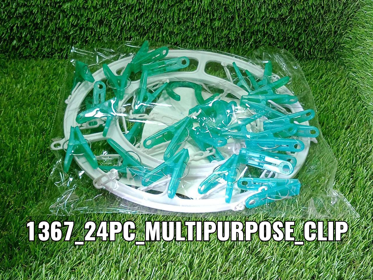 Space-Saving Cloth Drying Hanger – Round with 24 Clips