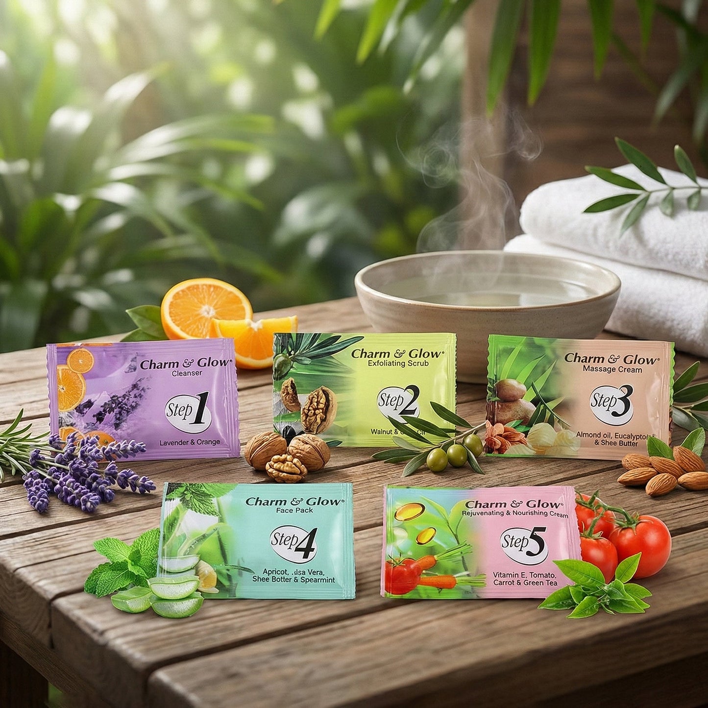 Herbal Facial Kit – 5-Step Glow Enhancing Skincare Set