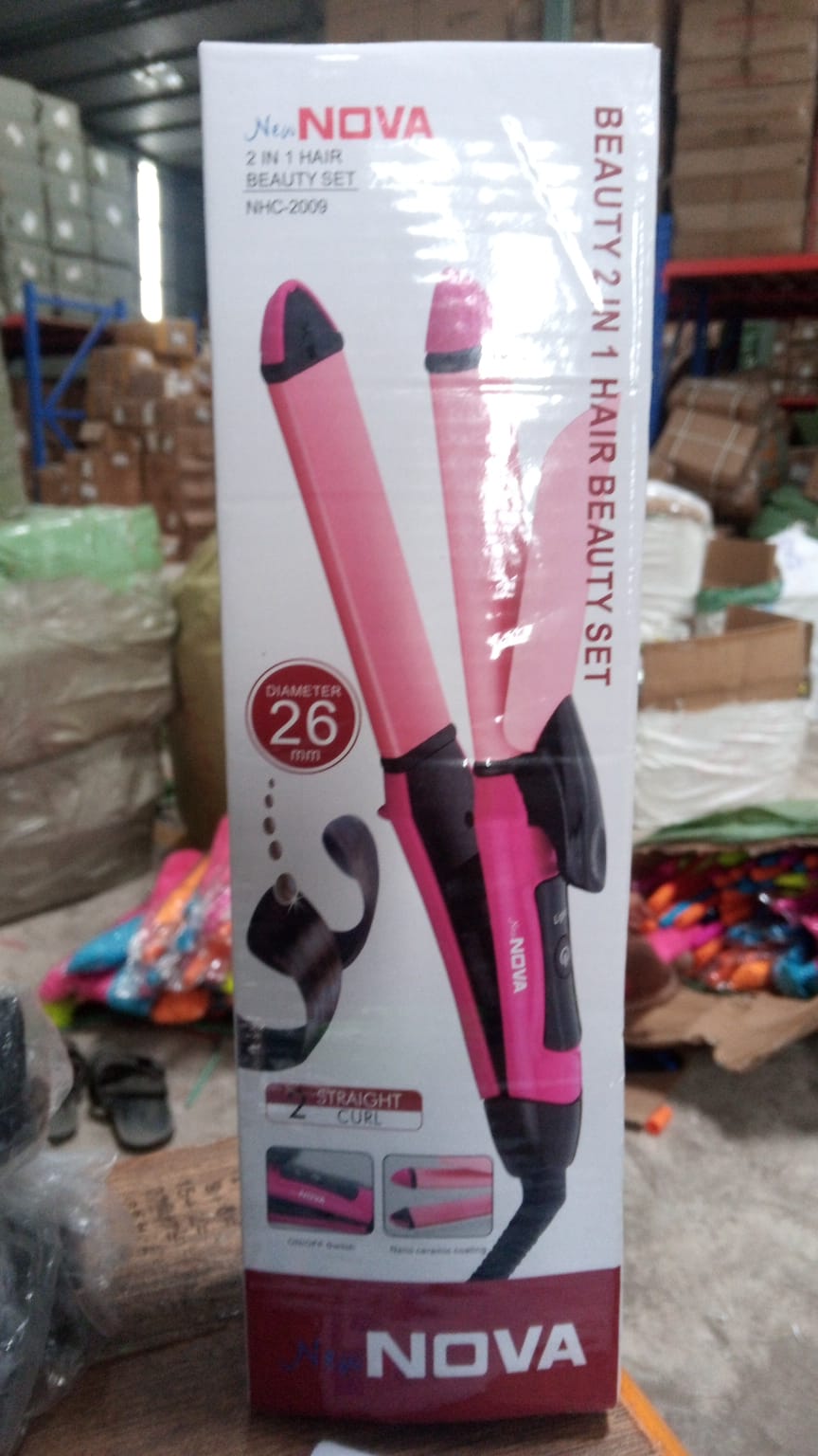 2-in-1 Hair Straightener & Curler – Ceramic Plates