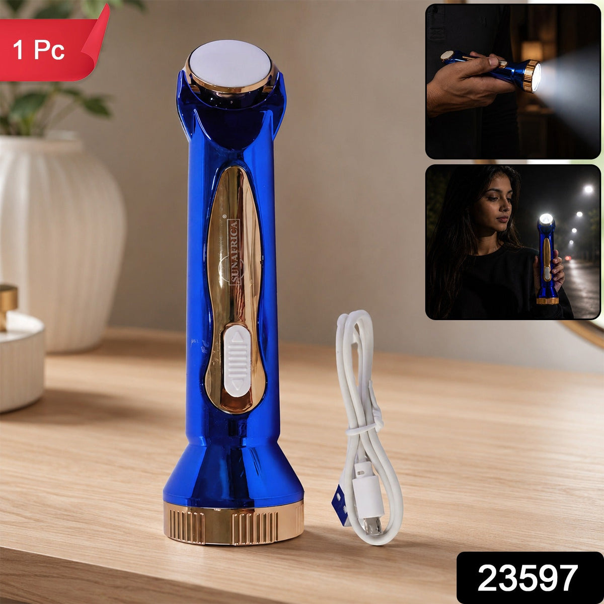 USB Rechargeable LED Flashlight for Travel with Lamp Mode - view 2