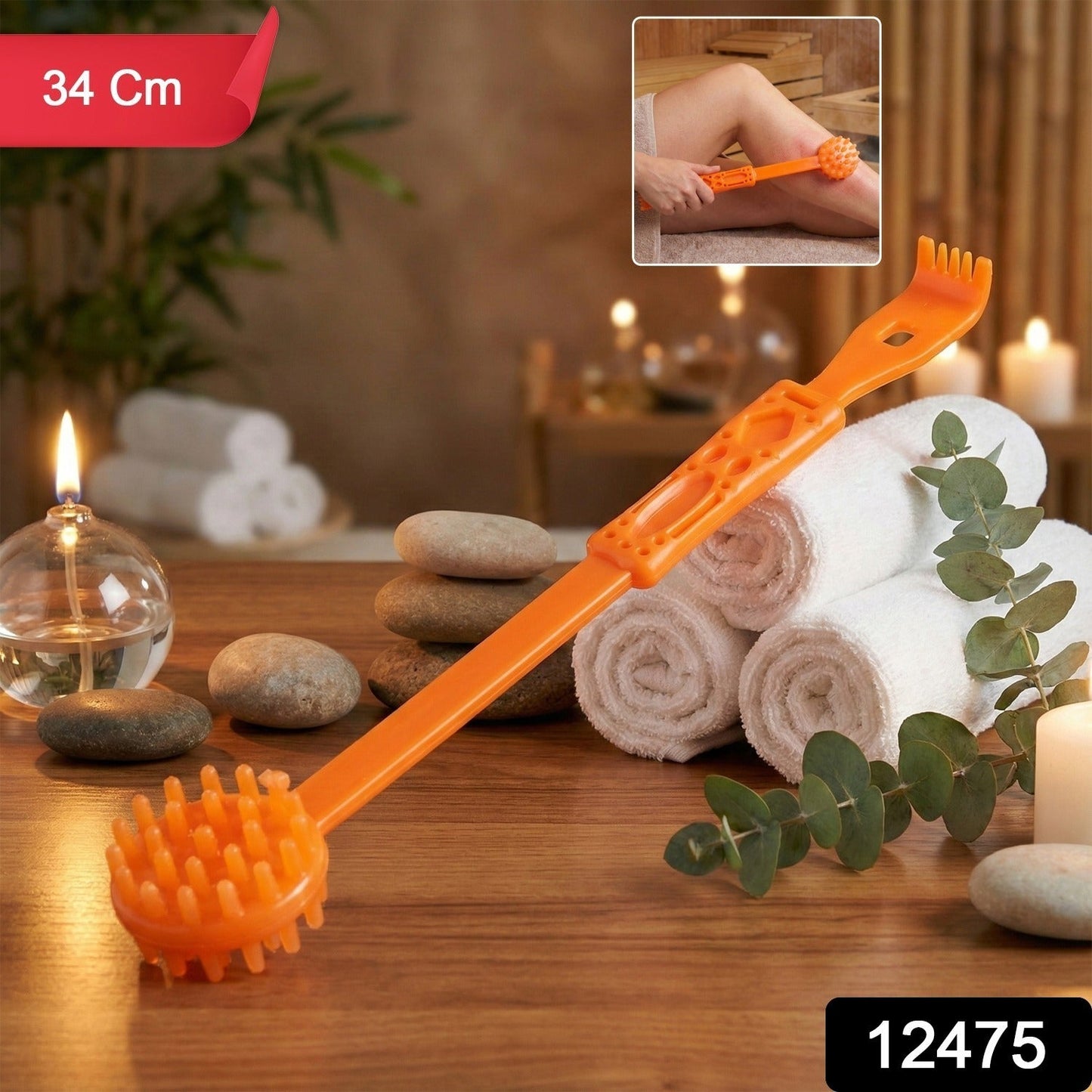 Body Massage Roller Stick – Dual-Head Long Handle for Deep Relief