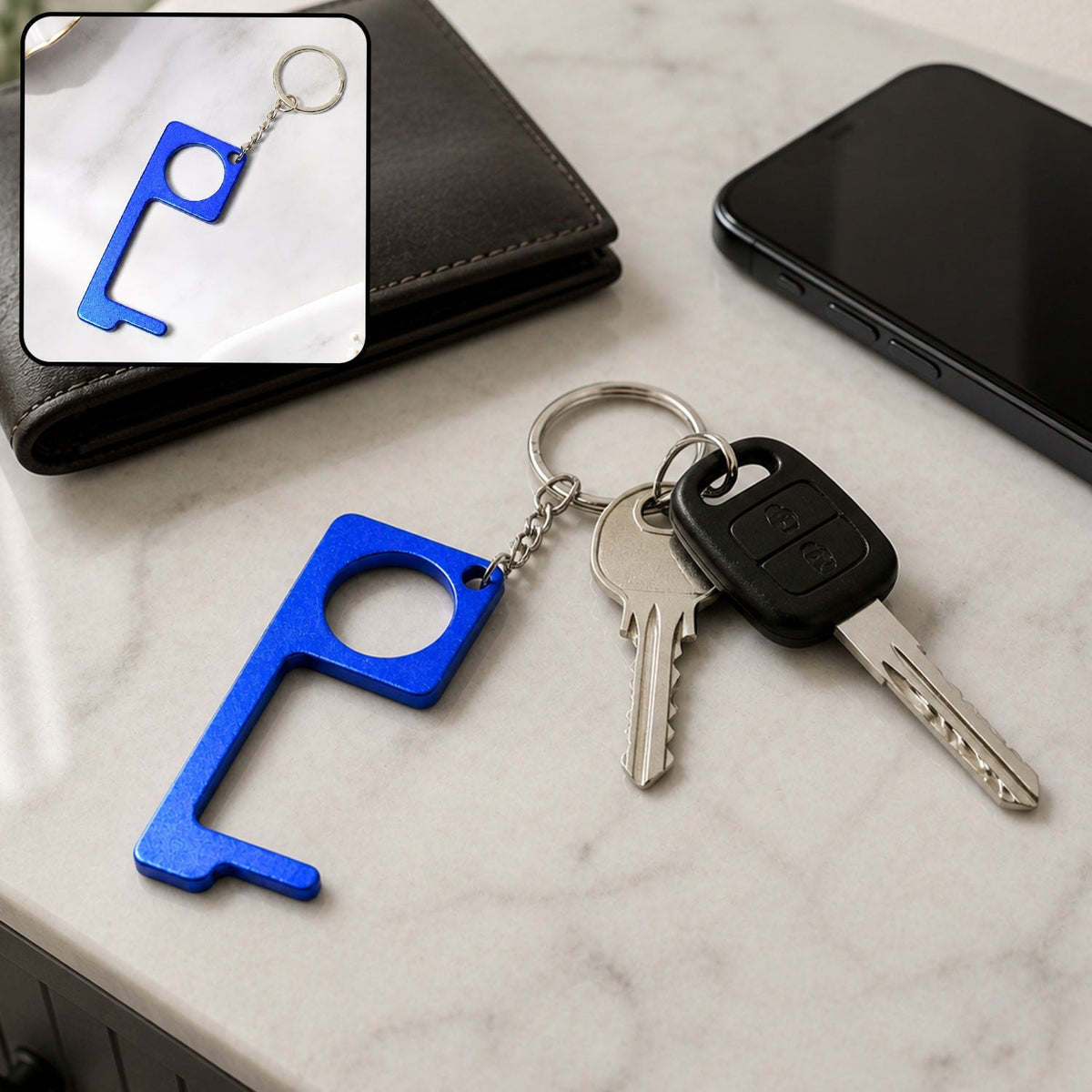 Safe Touch Tool Keychain – Metal Door Opener - view 1
