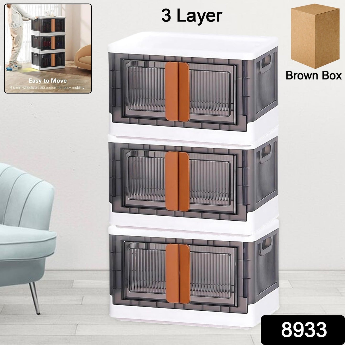 Stay Organized Plastic Folding Wardrobe Organizer – 3-Layer - main product view