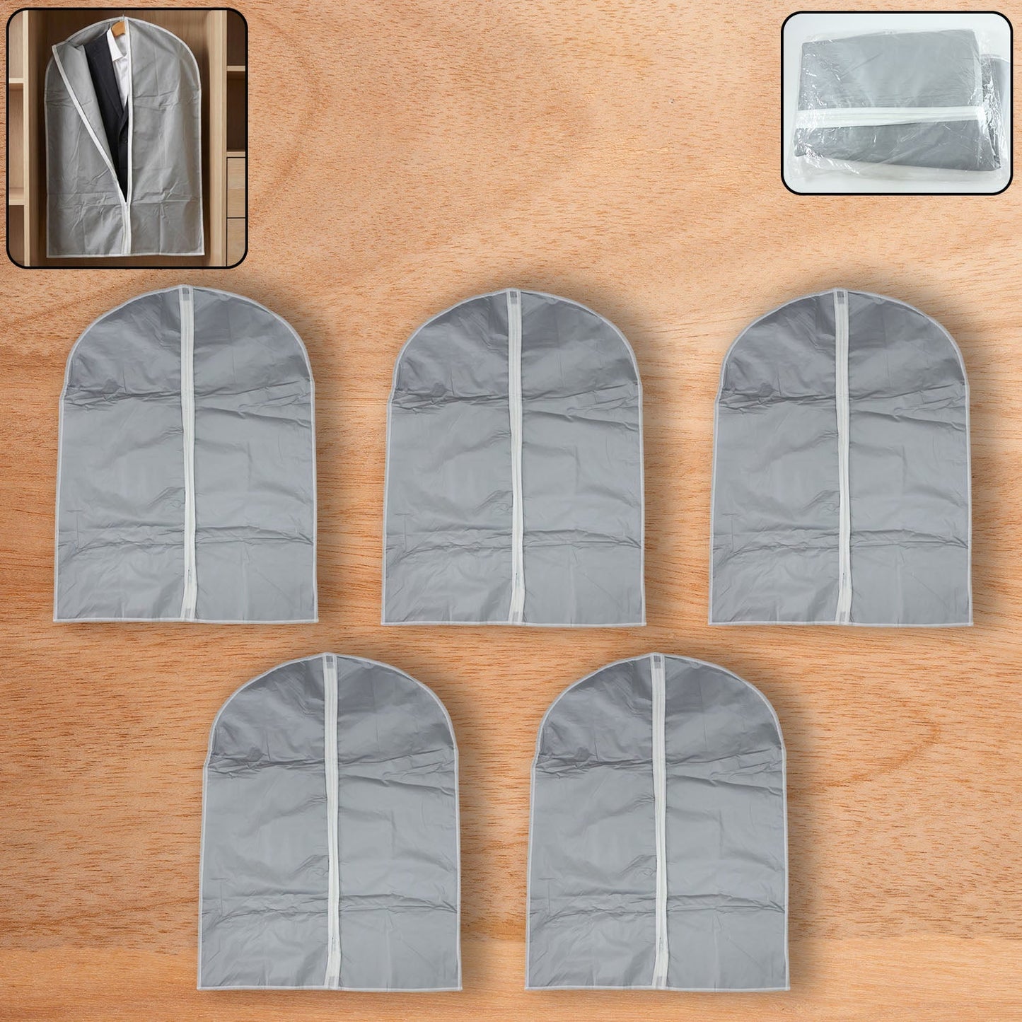 Travel-Ready Breathable Garment Cover Set – 5-Pack