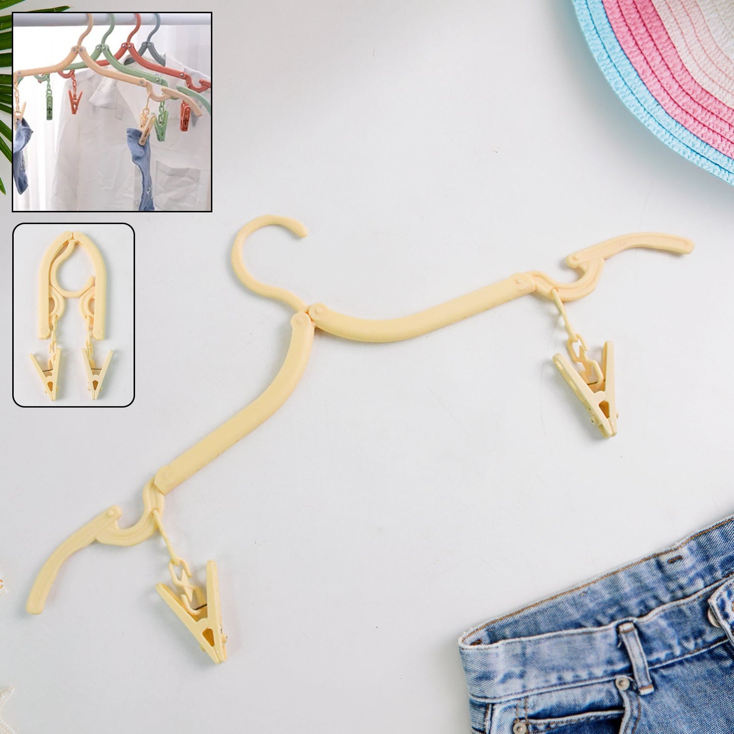 Space-Saving Cloth Hanger with Dual Clips – Laundry