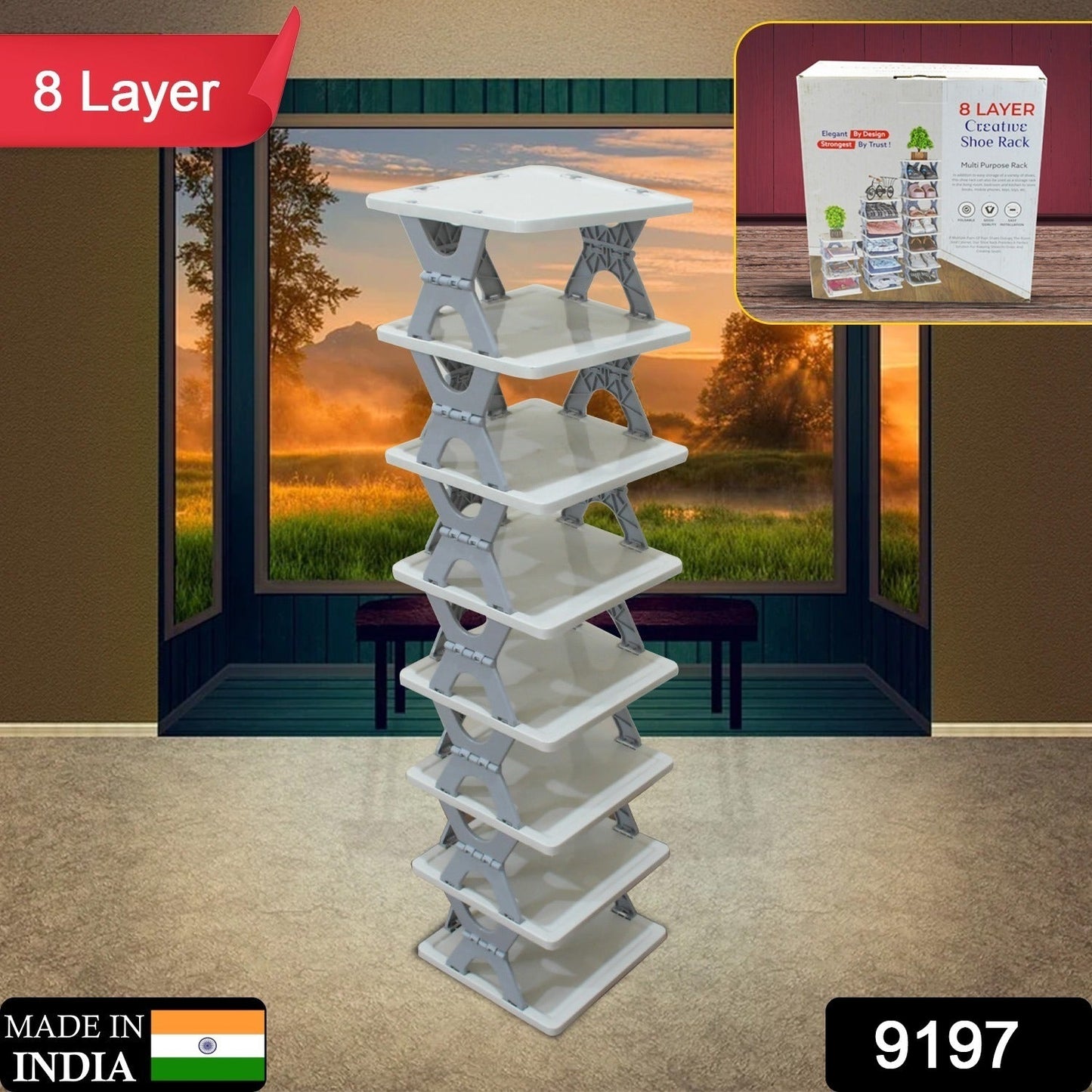 Space-Saving Shoe Rack – 8-Layer Storage