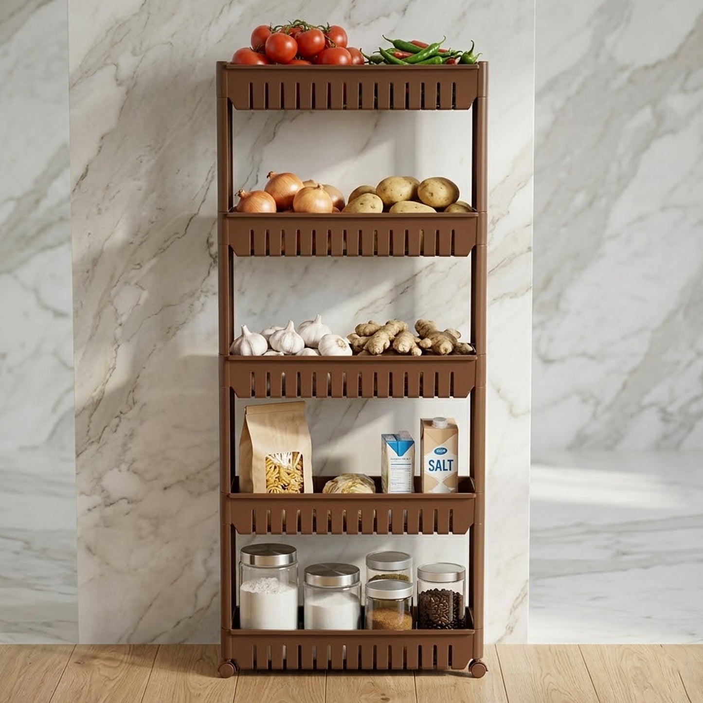 Space-Saving Kitchen Storage Rack – Multi-Tier Organizer