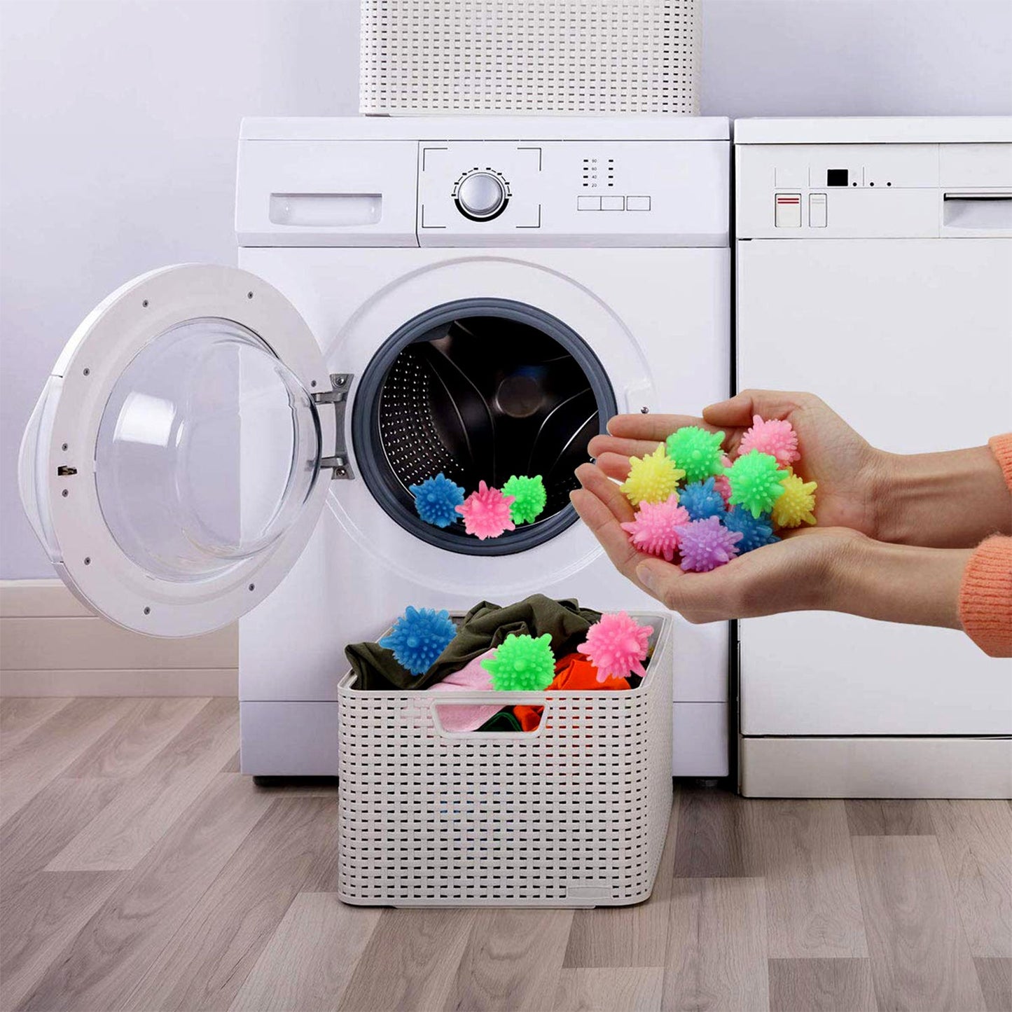 Reusable Washing Machine Laundry Balls – Soft Spiky Fabric