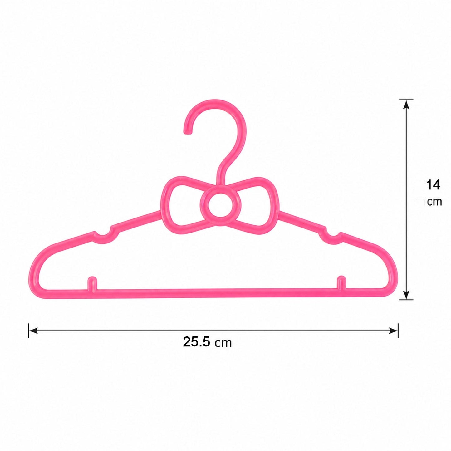 Kids Plastic Clothes Hangers Set of 4 Cute Bow (4 Pc Set)