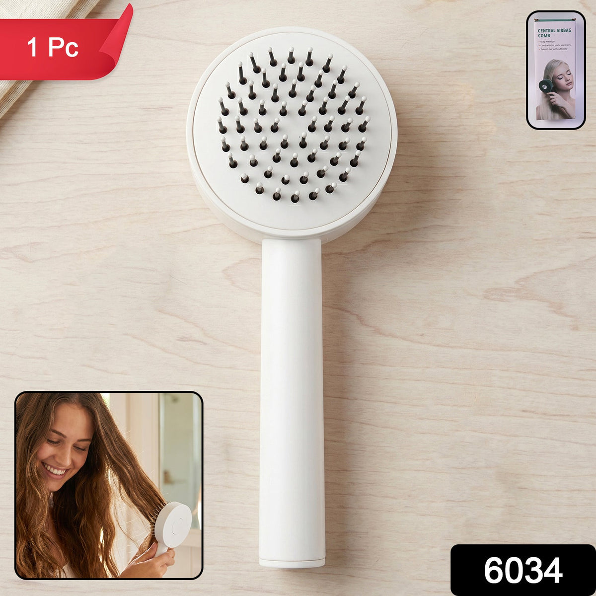 Self-Cleaning Hair Brush – Detangle & Massage
