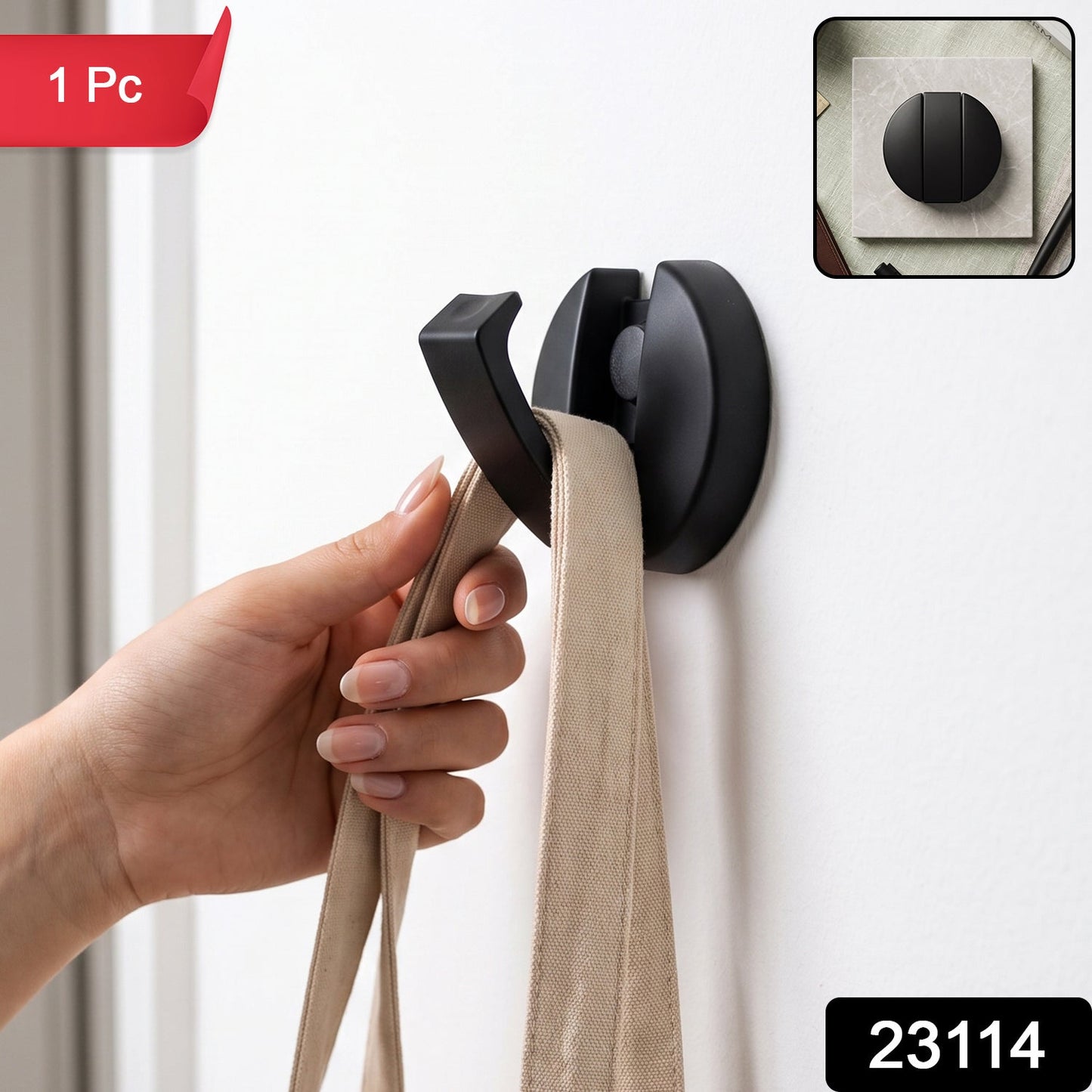 Heavy-Duty Foldable Wall Mount Hook with Screws (1 Pc) - main product view