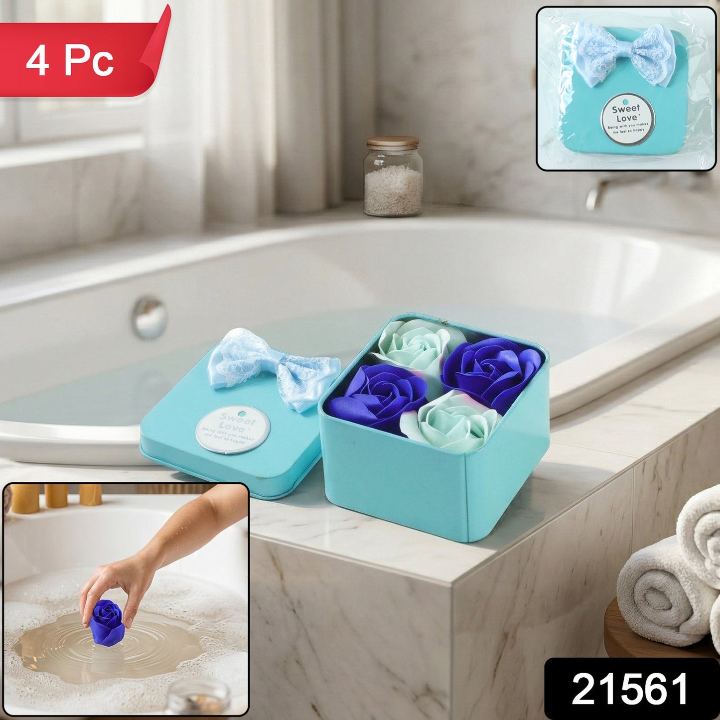 Luxury Rose Flower Bath Soap Gift Set – Elegant Relaxing Fragrance