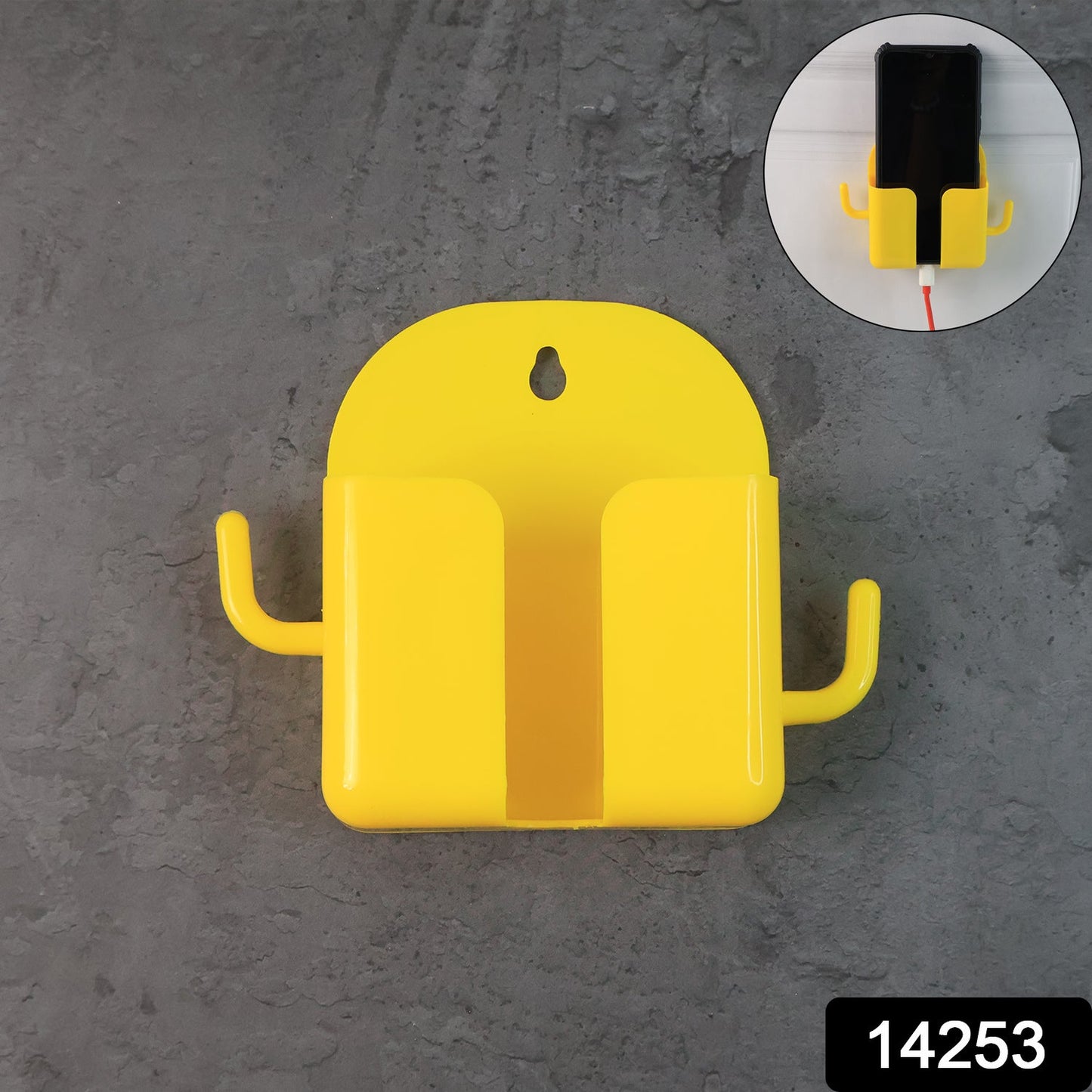 Space-Saving Wall Mount Mobile Phone Holder with Hook – Stand - main product view